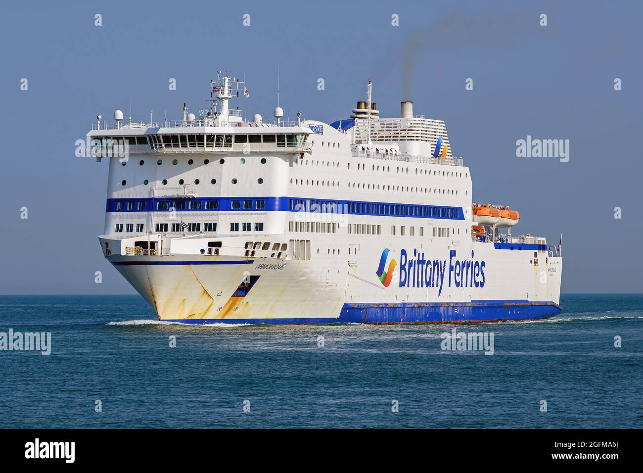 The cross-Channel ferry Armorique is operated by Brittany Ferries on ...