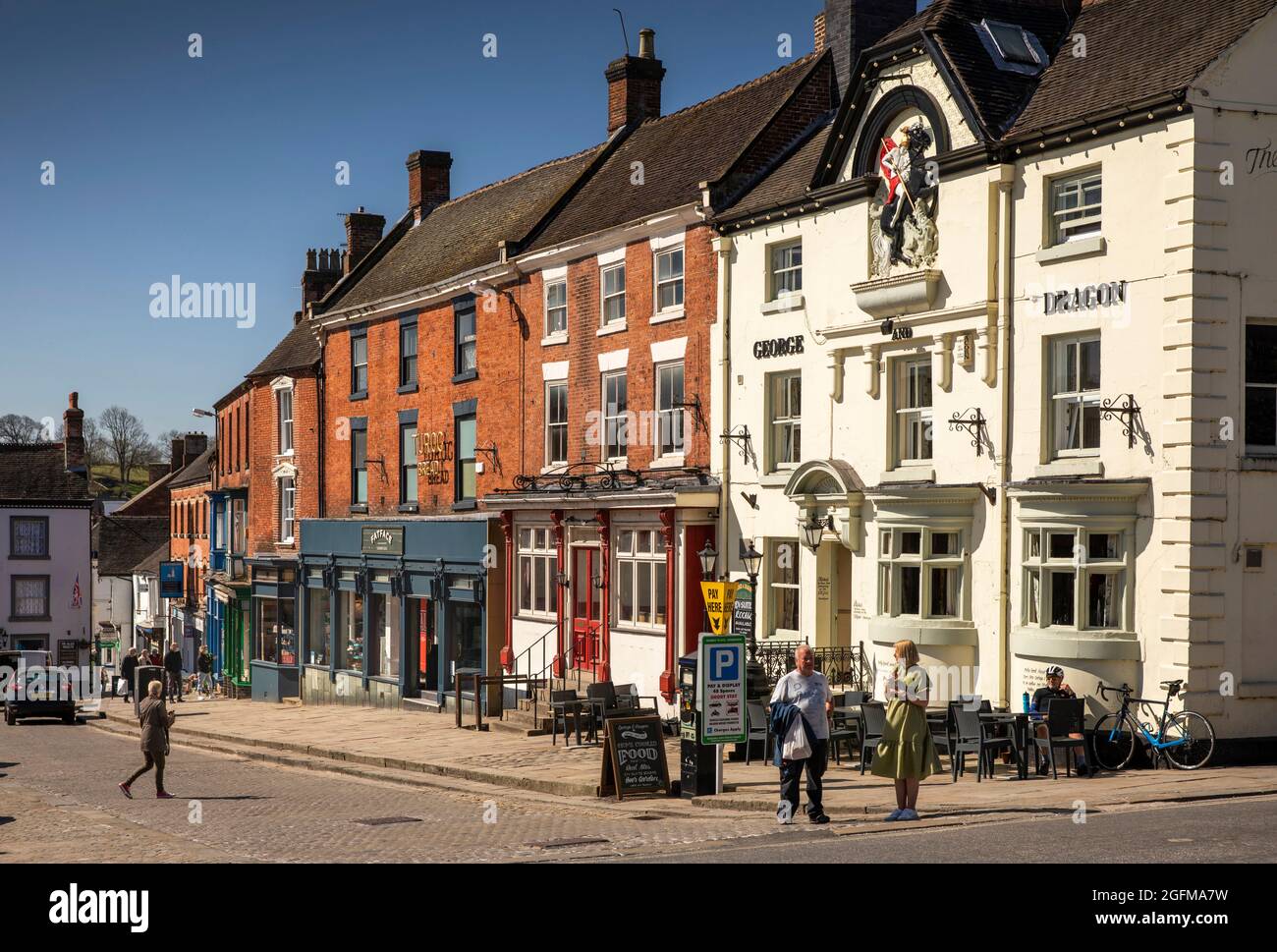 UK, England, Derbyshire, Ashbourne, Market Place, Victoria Square ...