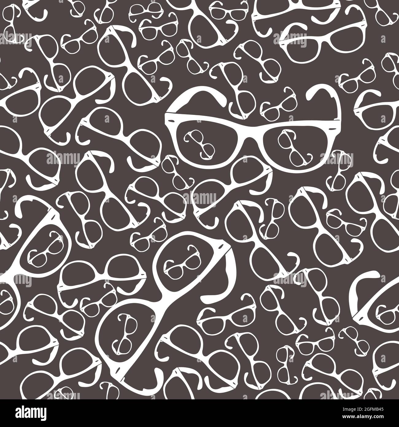 Vector design seamless pattern with glasses. Shapes in endless pattern design. Rims seamless pattern for print, textile, fabric, clothing, accessories Stock Vector