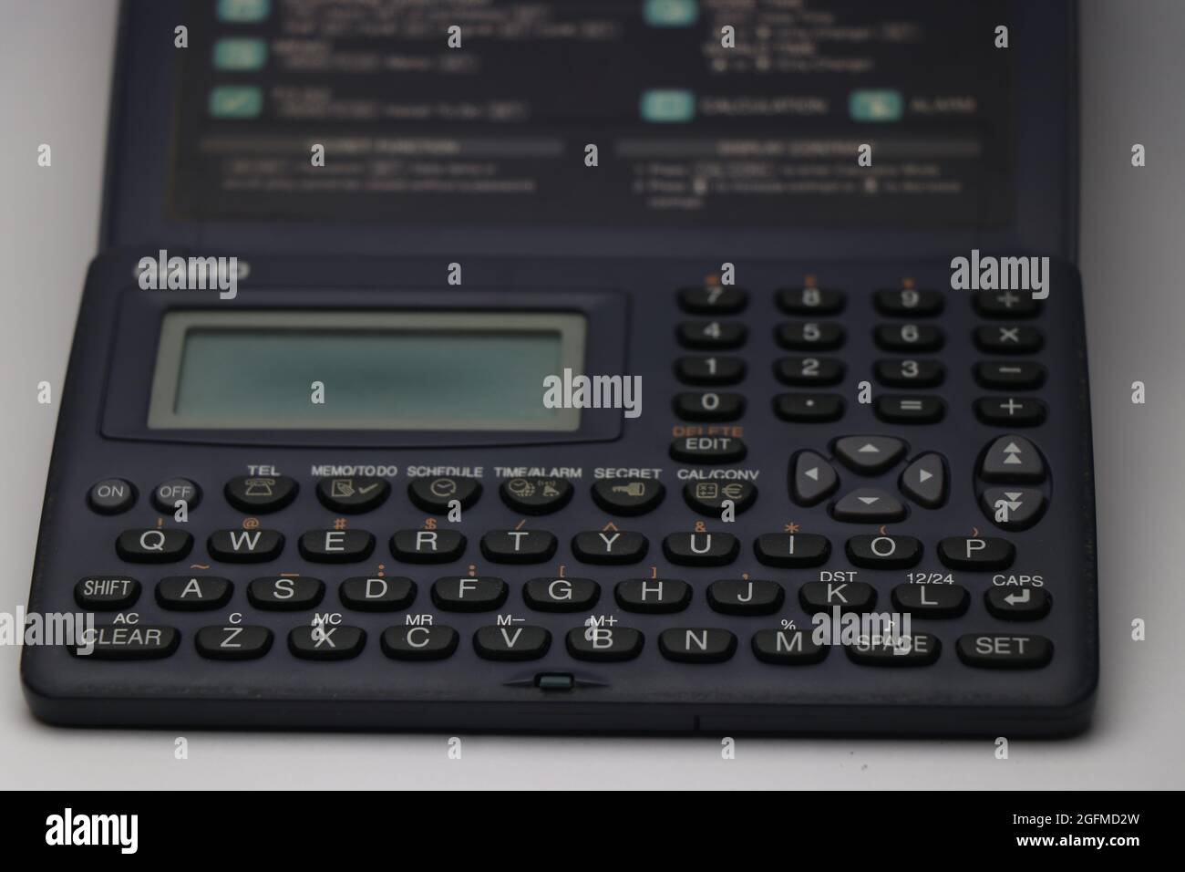 Casio digital diary with alphabets and number keys. Retro diary from Casio  Stock Photo - Alamy