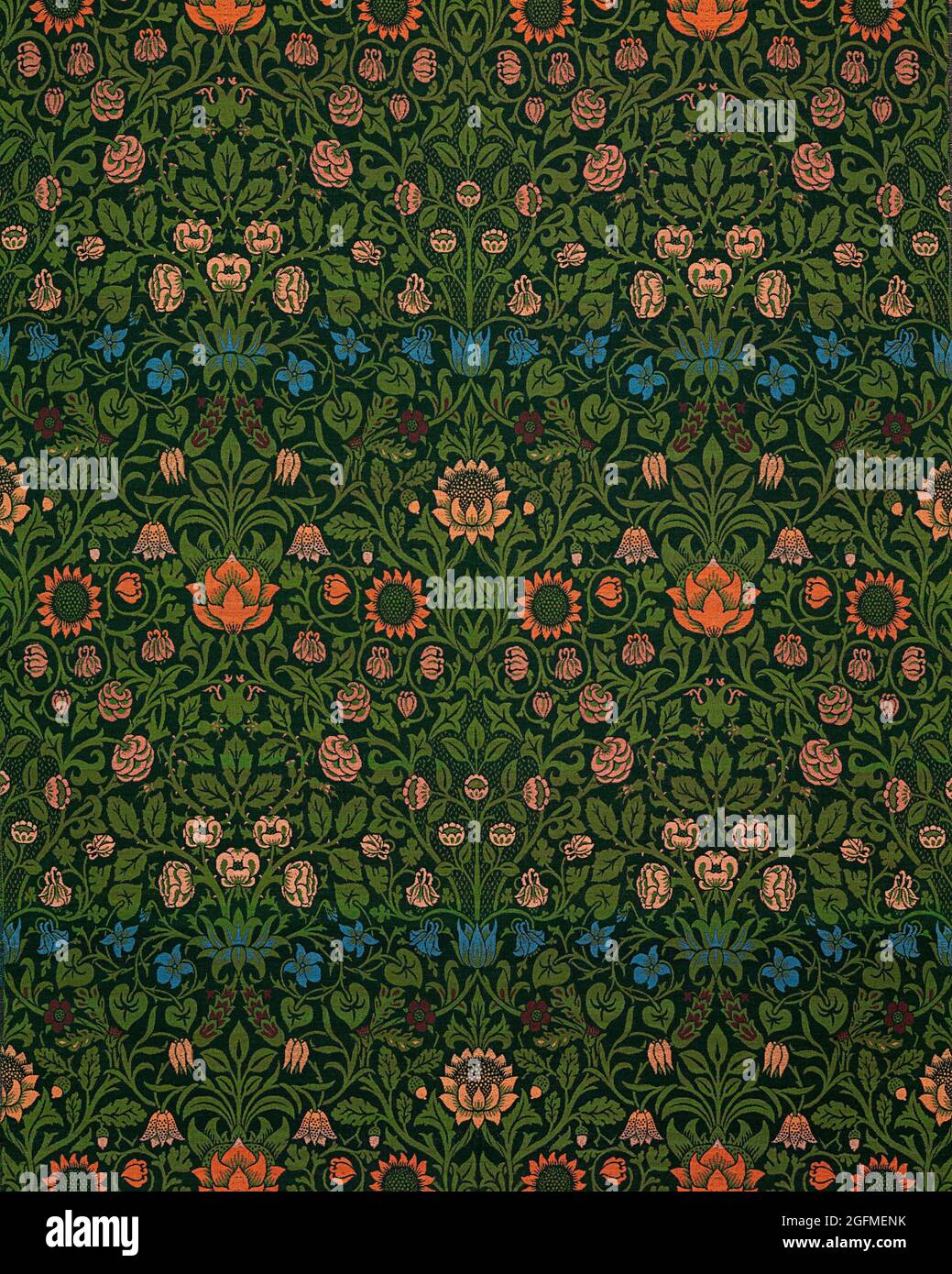 Violet and Columbine by William Morris (1834-1896). Stock Photo