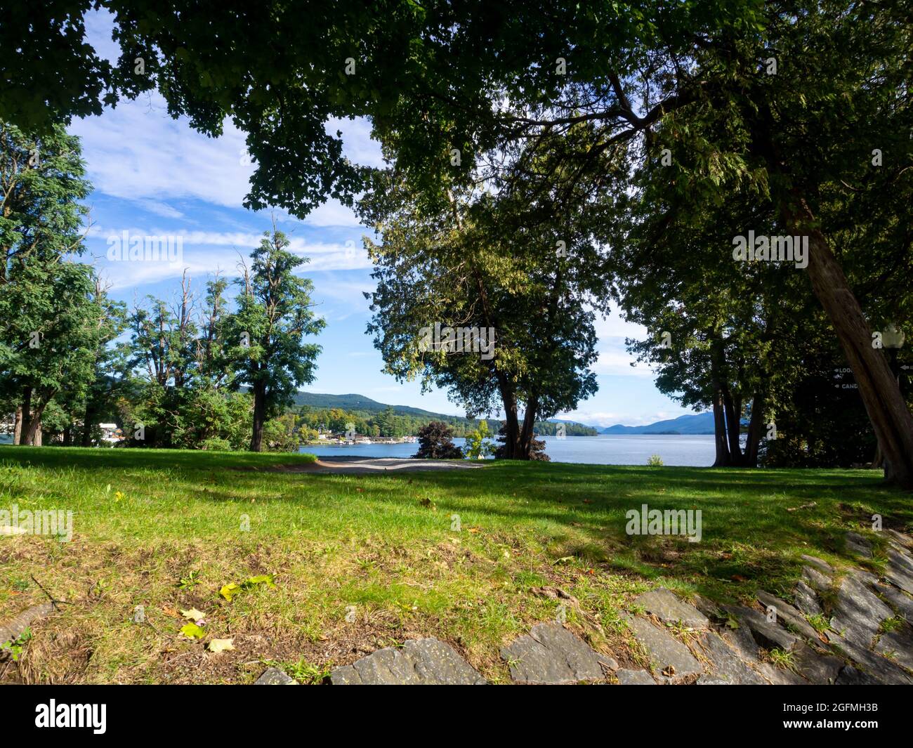 View of Lake in the Adirondack mountains, upstate New York, USA