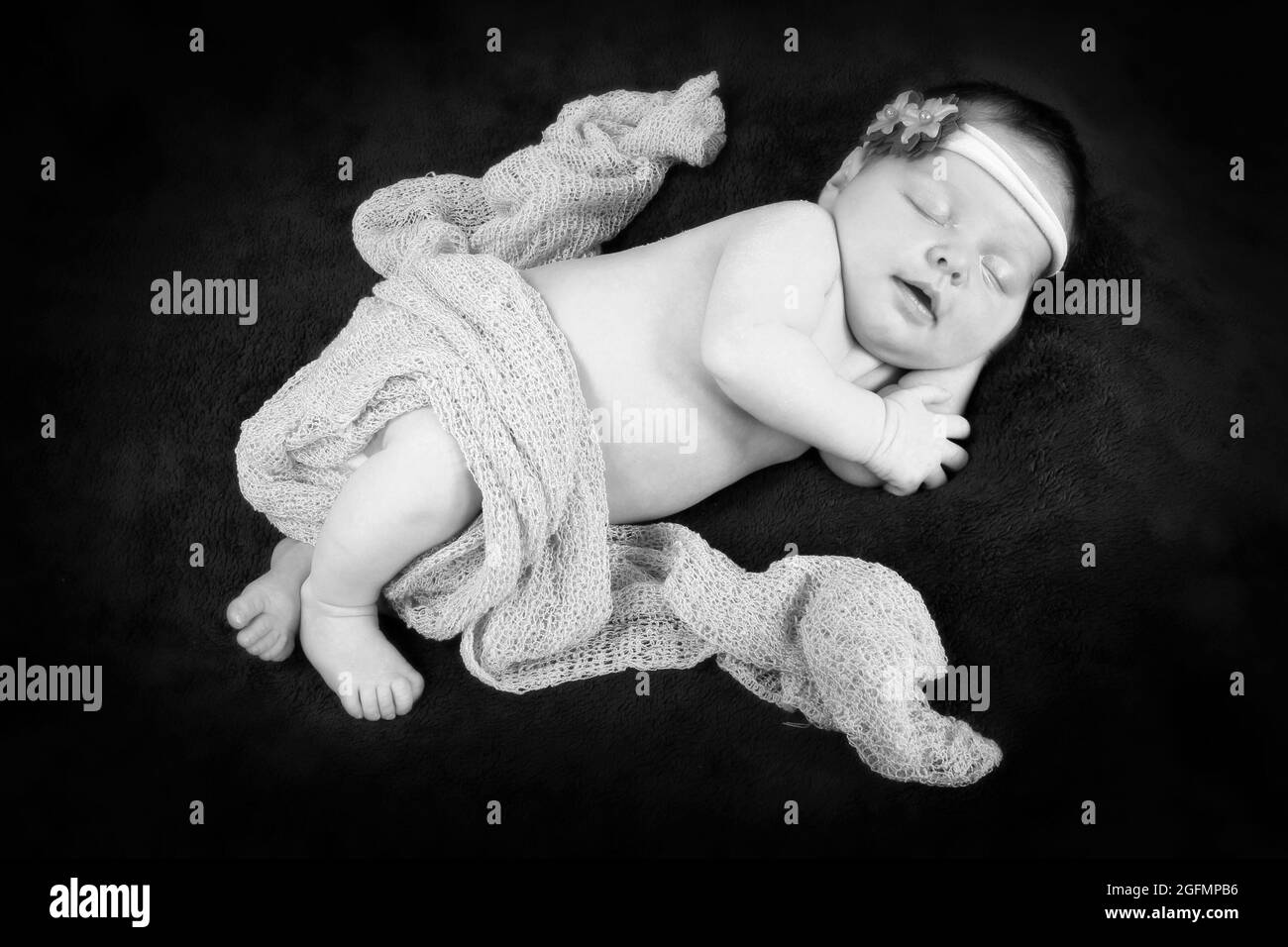 new born beautiful baby girl, first days of life Stock Photo