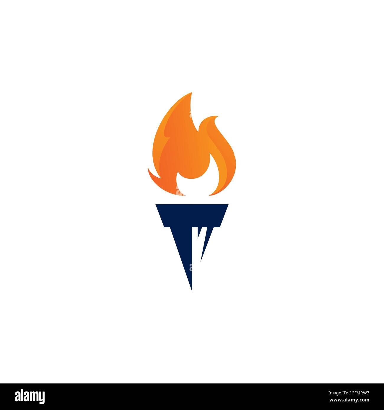 Torch vector icon illustration design template Stock Photo - Alamy