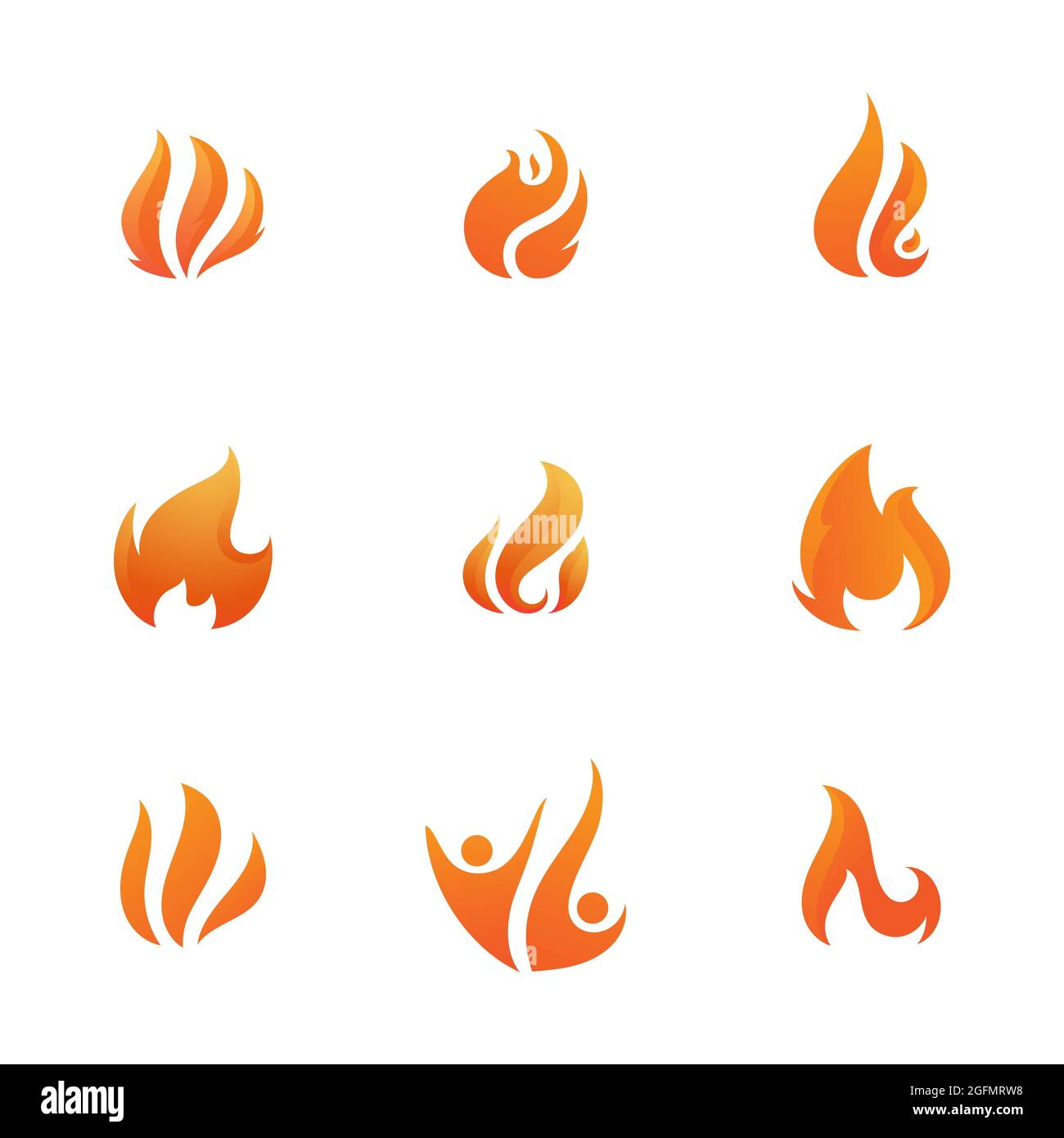Hot flame fire vector icon illustration design template Stock Photo - Alamy