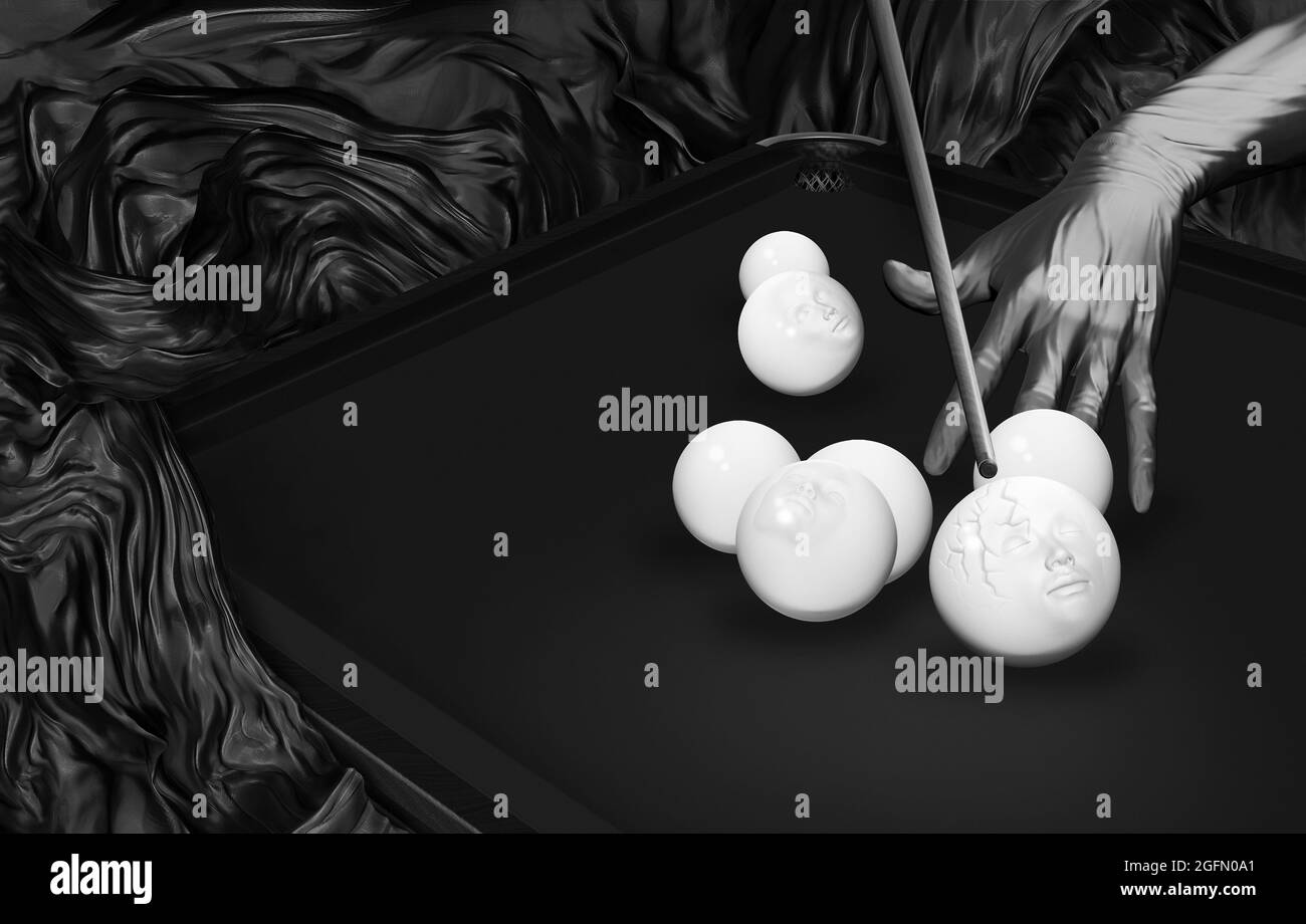 Illustrations billiards,art, 3D graphics, misticism; Stock Photo