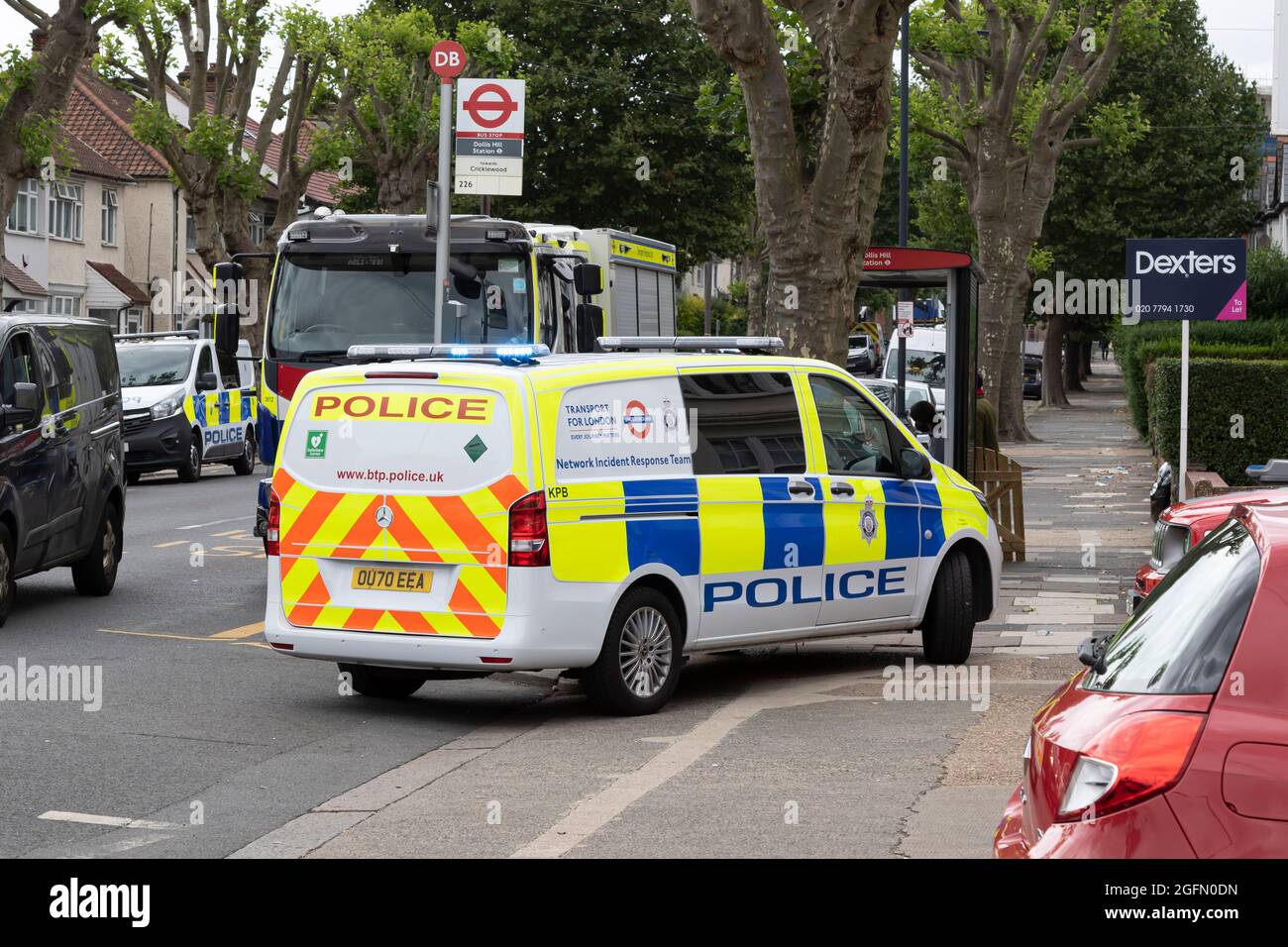London, England, UK. 26th Aug, 2021. Emergency Services seen outside