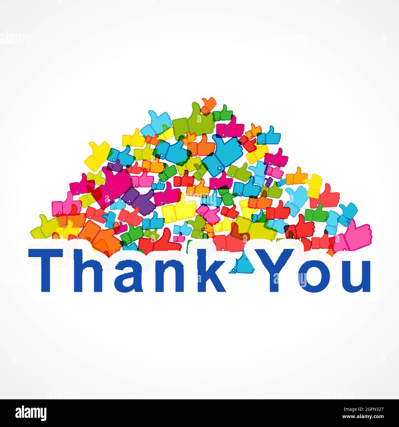 Heap of likes. Thank you followers greeting card. Isolated