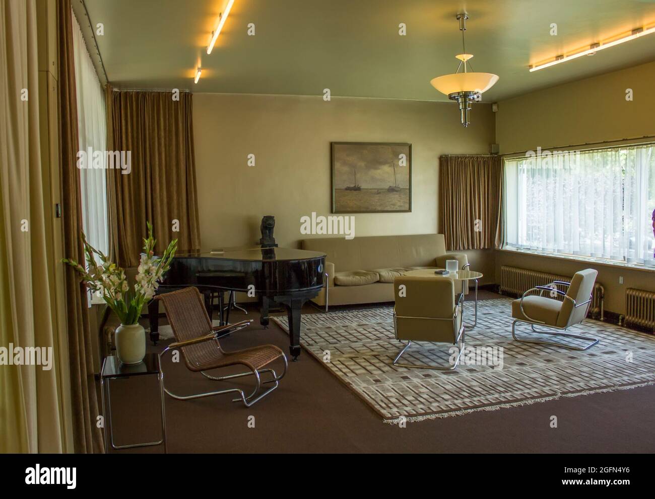 ROTTERDAM, NETHERLANDS - JULY 25, 2021: Interior of Sonneveld house in Rotterdam, Netherlands. This house in Nieuwe Bouwen style was built at 1933. Stock Photo