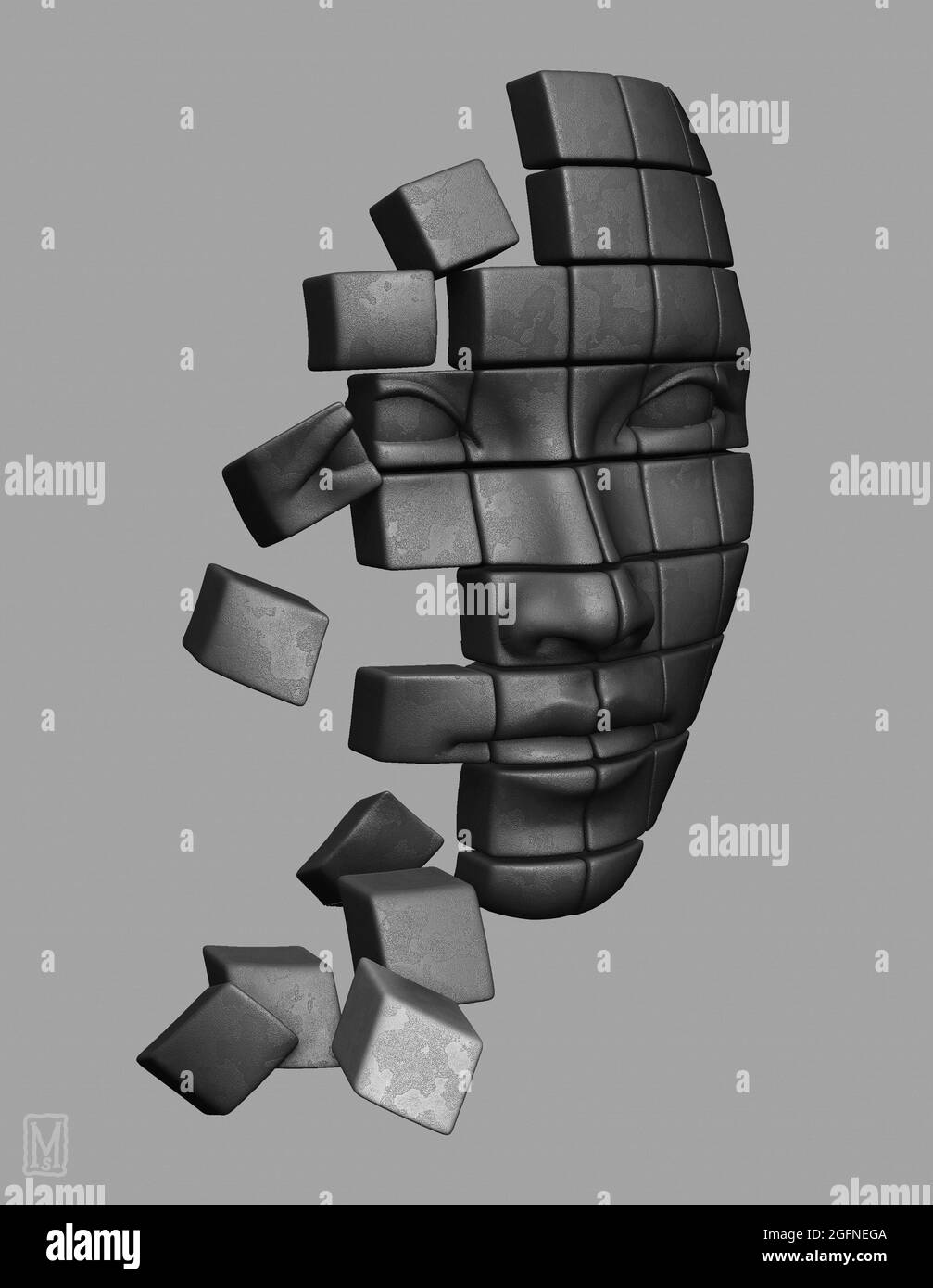 art; graphics; 3D; destruction,mask Stock Photo - Alamy