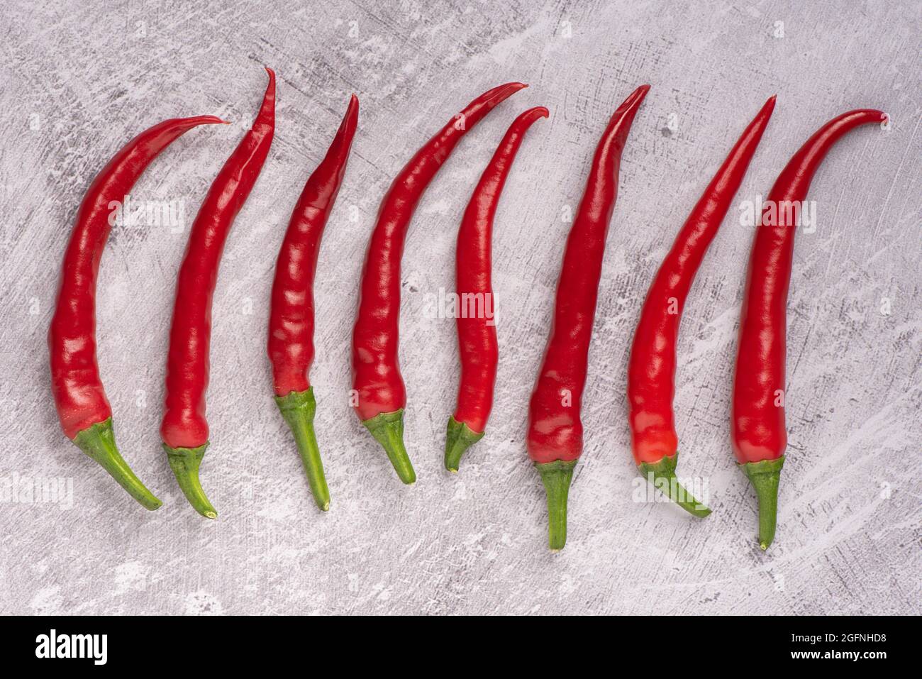 Red Ring of Fire chillies. Stock Photo