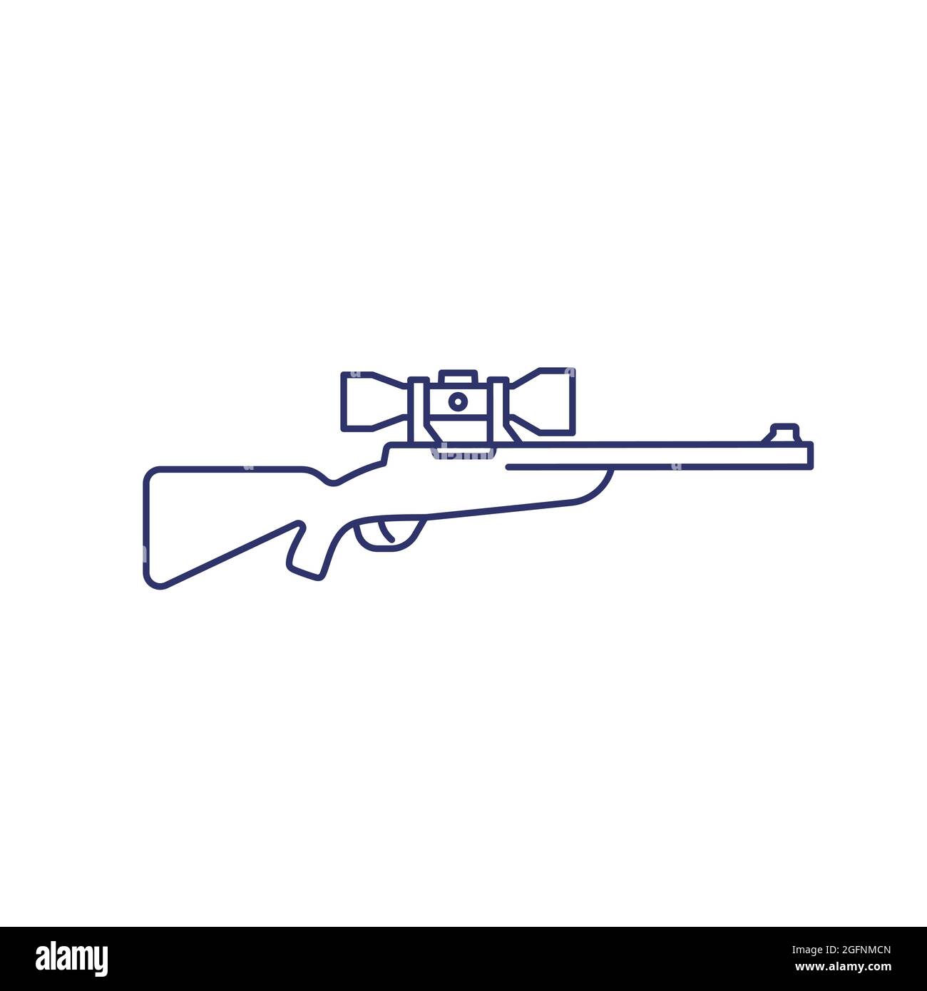 Hunting rifle with optical sight, sniper line icon Stock Vector Image ...