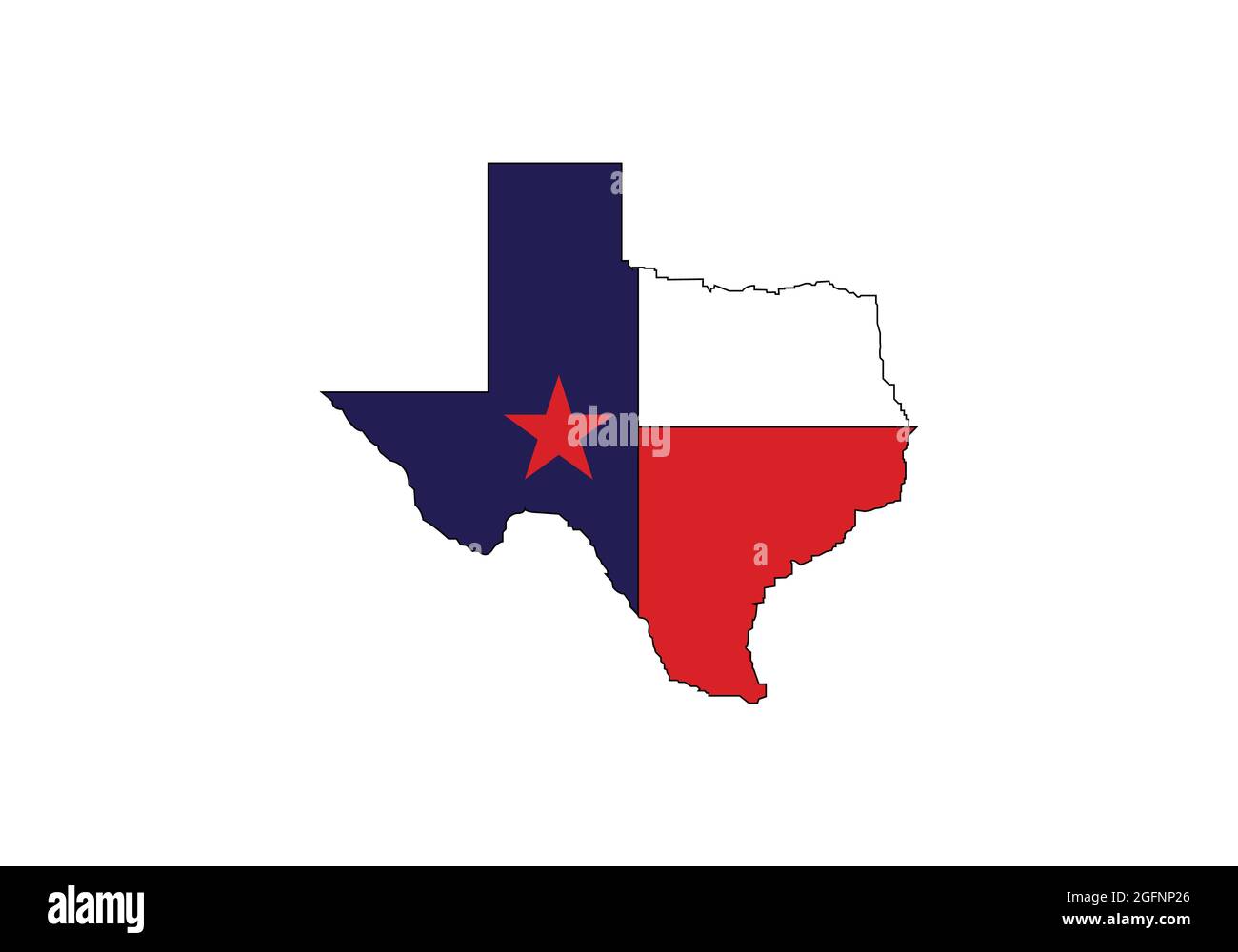 TEXAS MAP SYMBOL the United States of America Outline Stock Vector