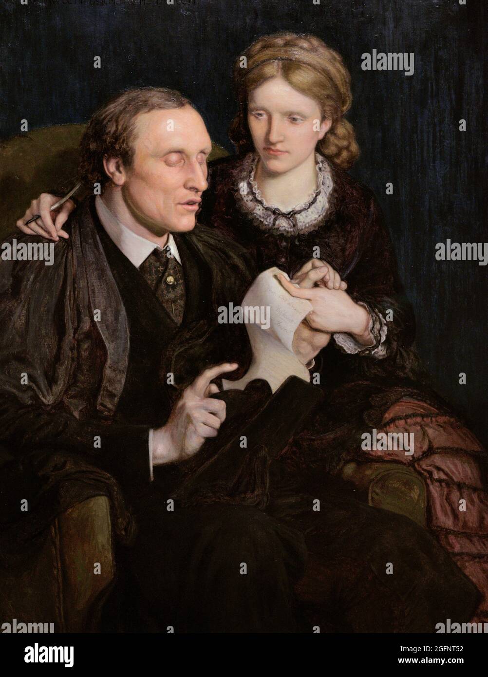 Henry Fawcett (1833-1884). British academic and economist, blind due to a shooting accident. Millicent Garrett Fawcett (1847-1929). English suffragist activist and writer. Portrait of the Fawcett couple by Ford Madox Brown (1821-1893). Oil on canvas (108,6 x 83,8 cm), 1872. National Portrait Gallery. London, England, United Kingdom. Stock Photo
