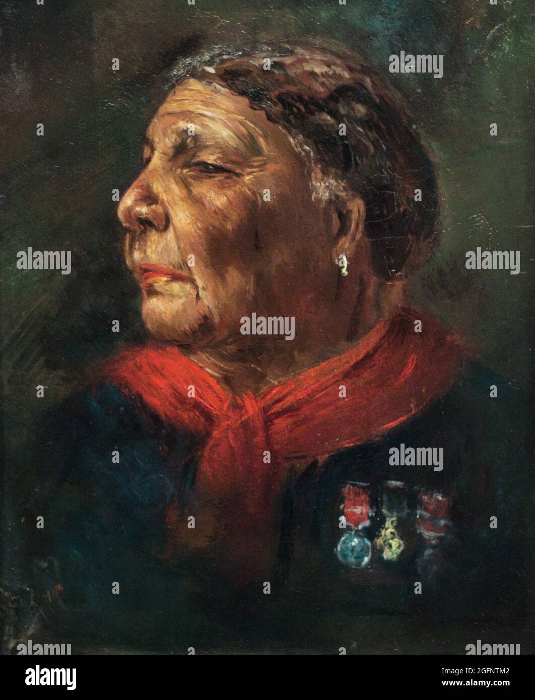 Mary Seacole (Mary Jane Seacole) (ca.1805-1881). Nurse of Jamaican origin. She opened the British Hotel during the Crimean War, halfway between the harbour and British Headquarters. She converted it into an officers' club and canteen for the troops. Portrait by Albert Charles Challen (1847-1881). Oil on panel (24 x 18 cm), 1869. National Portrait Gallery. London, England, United Kingdom. Stock Photo