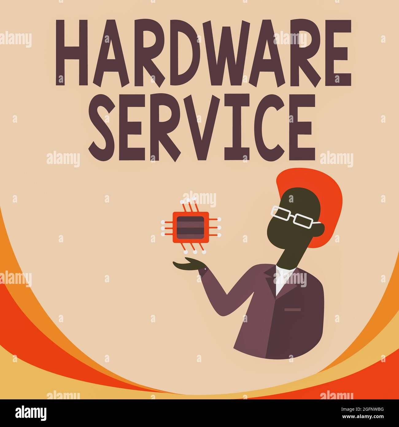 Conceptual caption Hardware Service. Business showcase act of