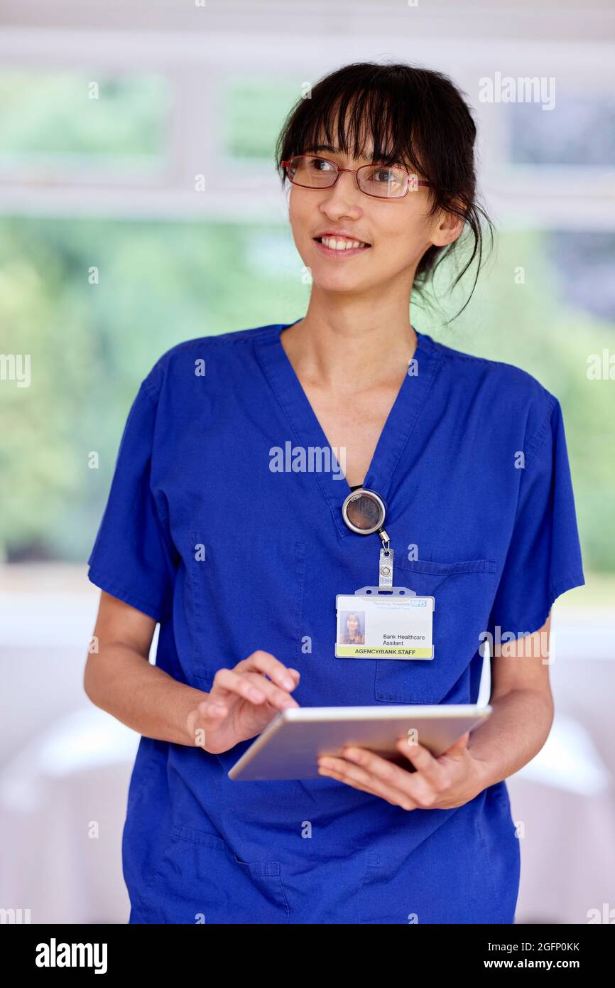 Portrait of Nurse smiling Stock Photo
