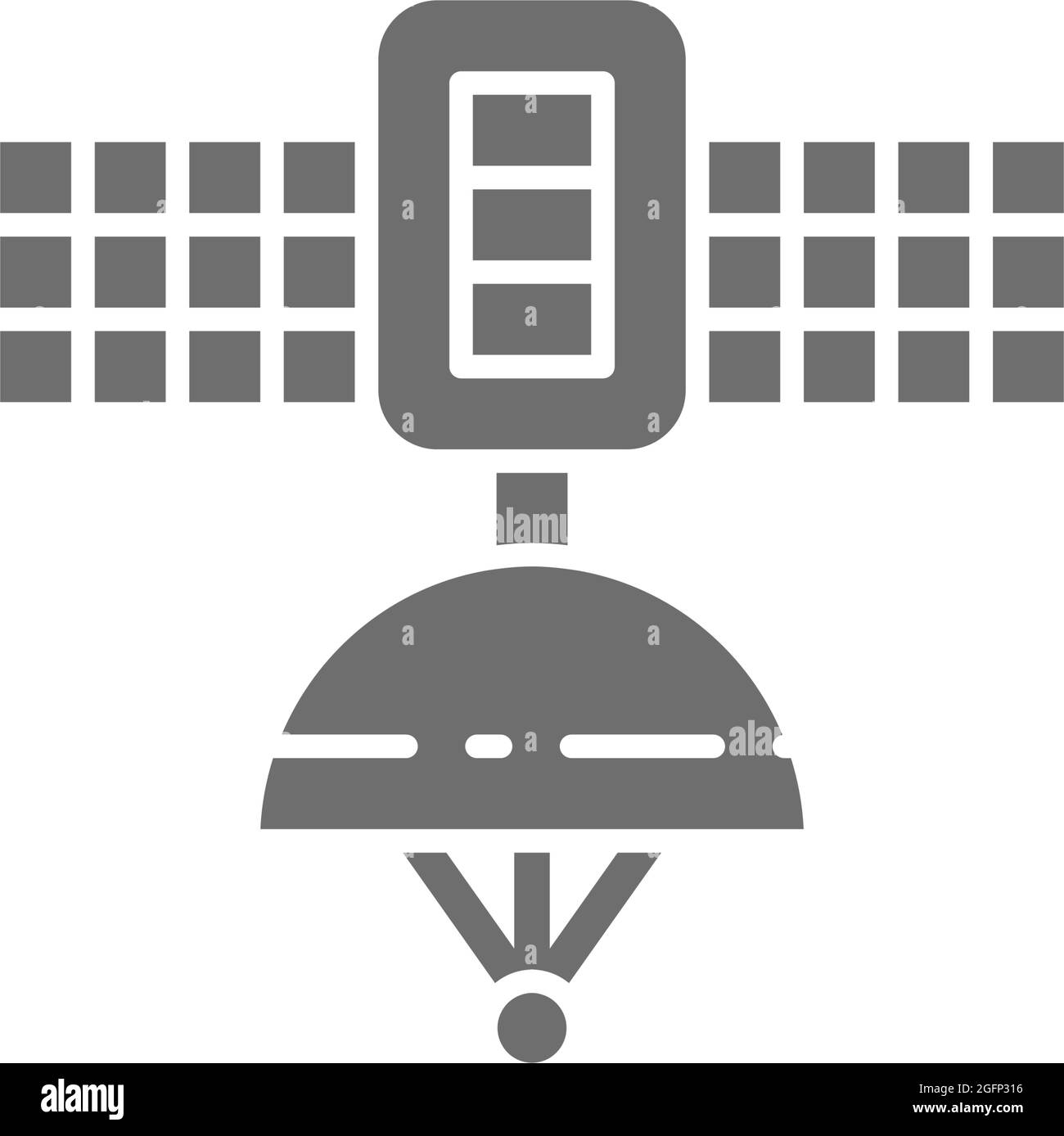 Space satellite station grey icon. Isolated on white background Stock ...