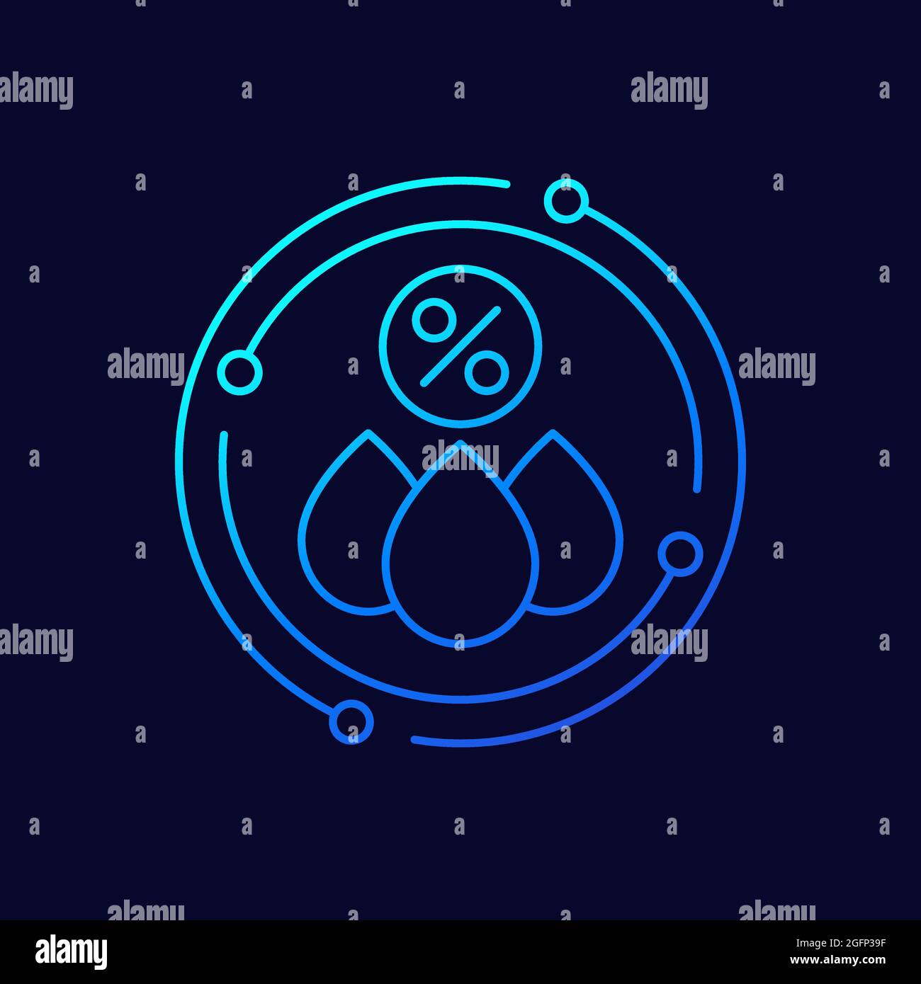 Humidity icon, drops and percent, linear vector Stock Vector Image ...