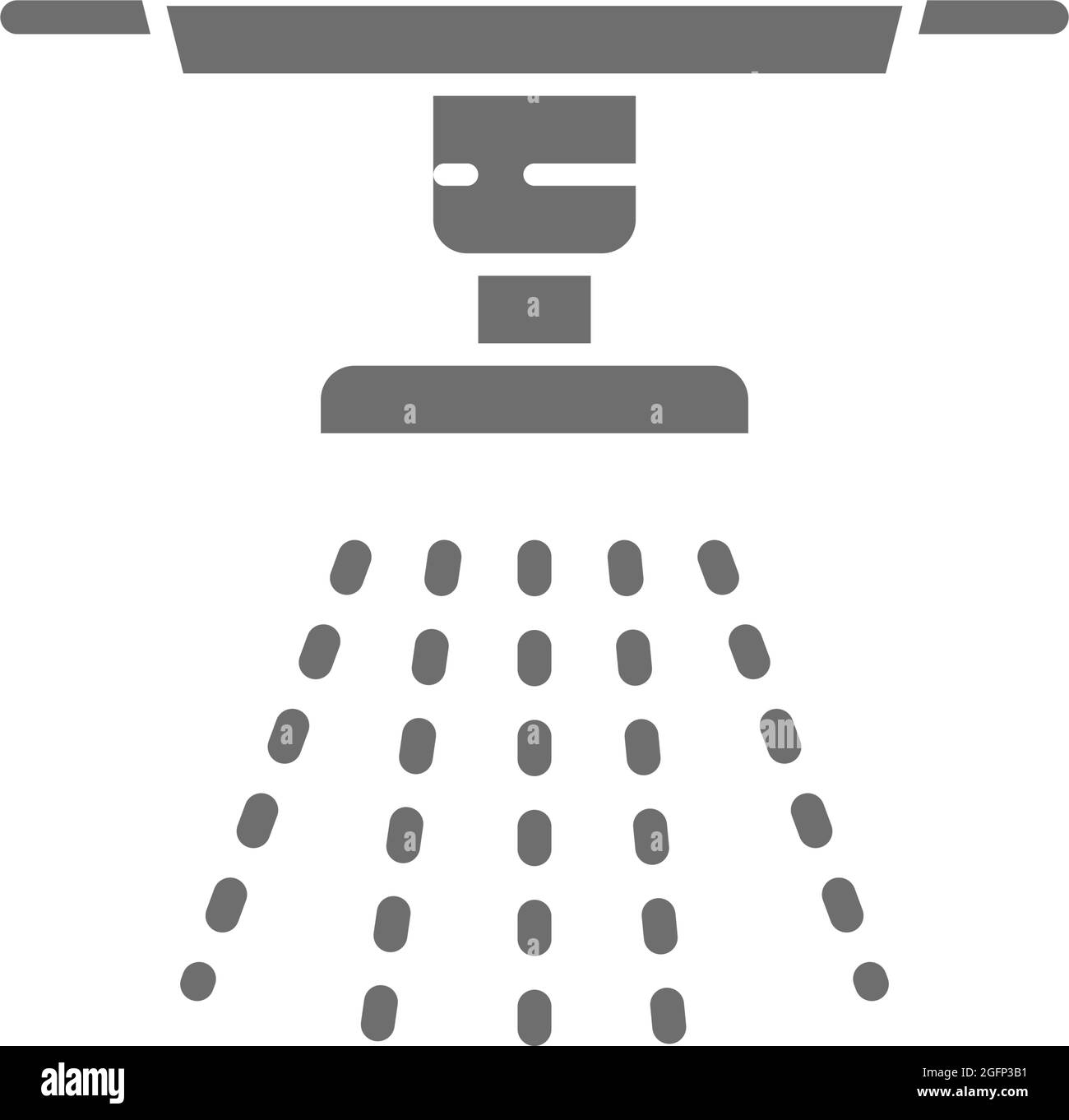Vector sprinkler, fire system, extinguisher grey icon. Stock Vector