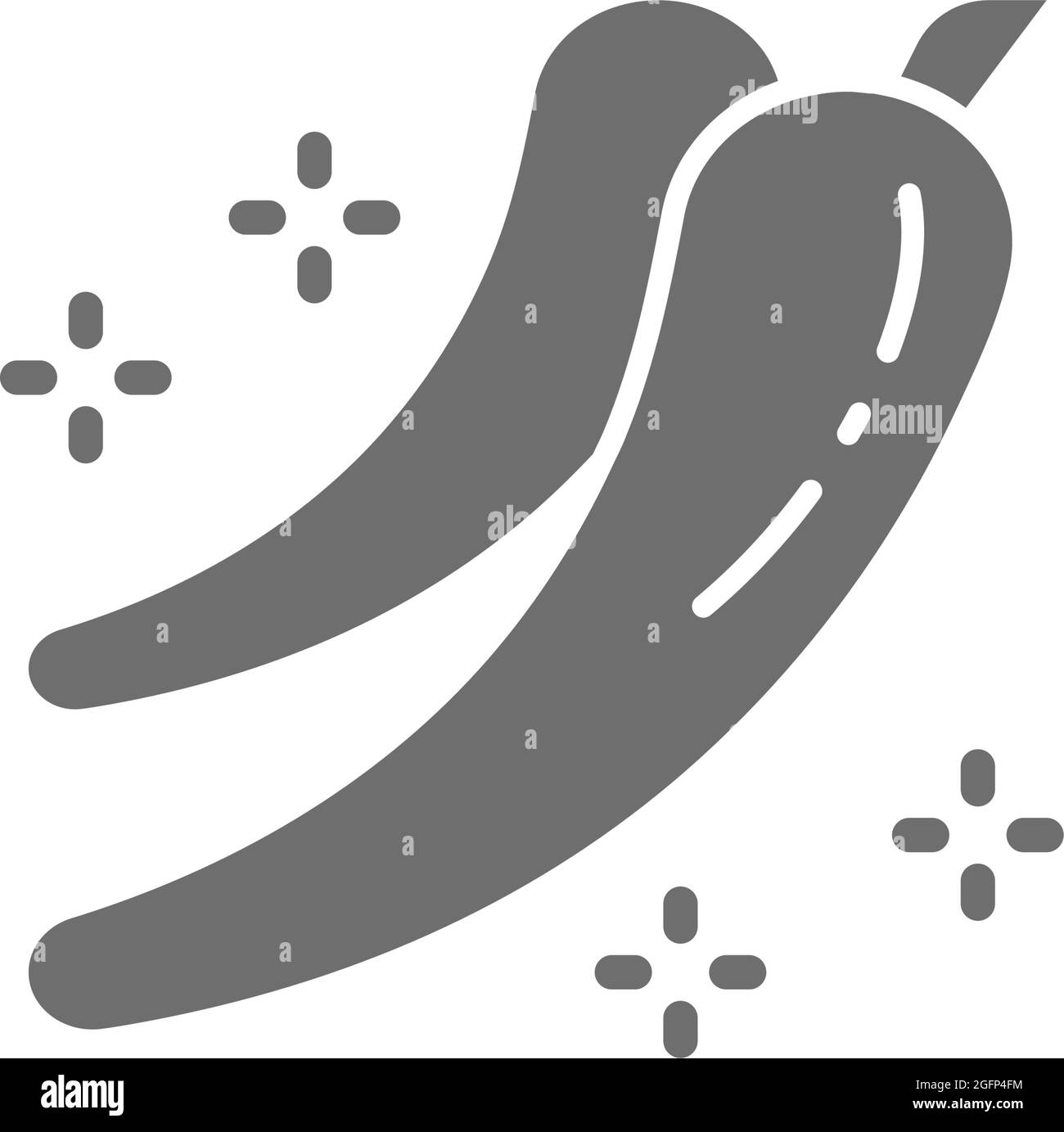 Hot chilli pepper, spice grey icon. Isolated on white background Stock Vector