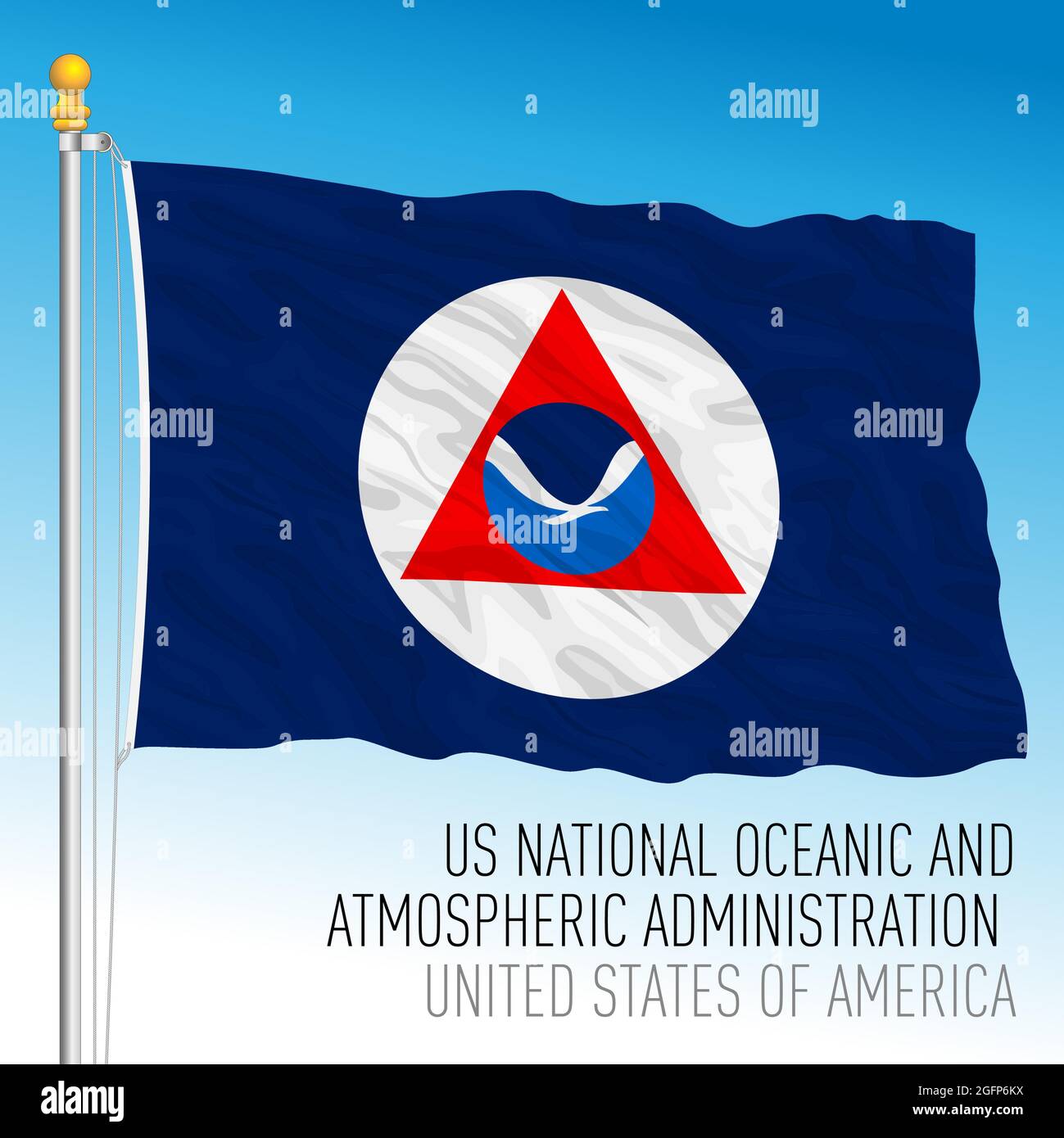 US National Oceanic and Atmospheric Administration flag, NOAA, United States of America, vector illustration Stock Vector