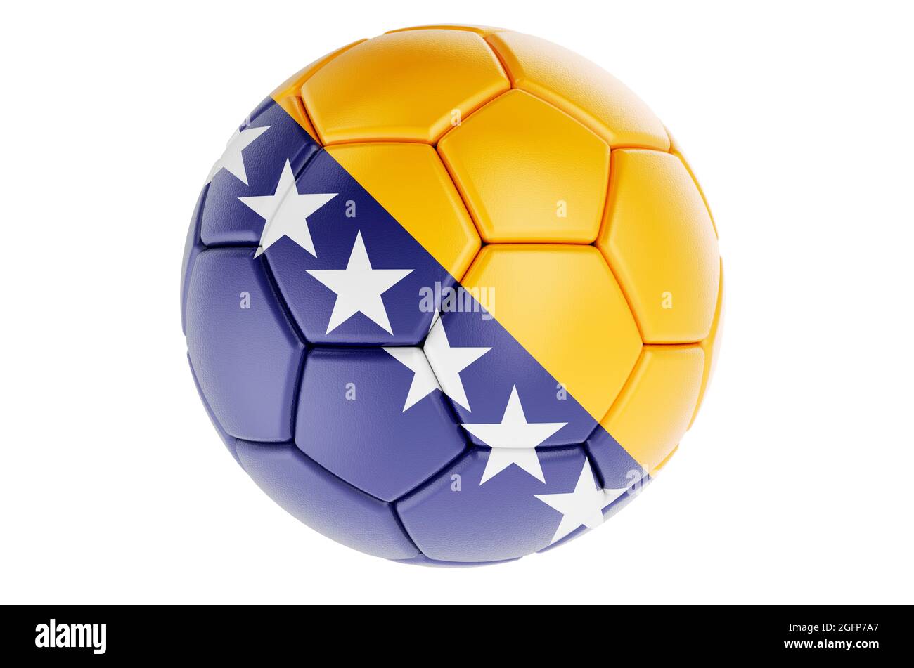 Soccer ball or football ball with Bosnian flag, 3D rendering isolated ...