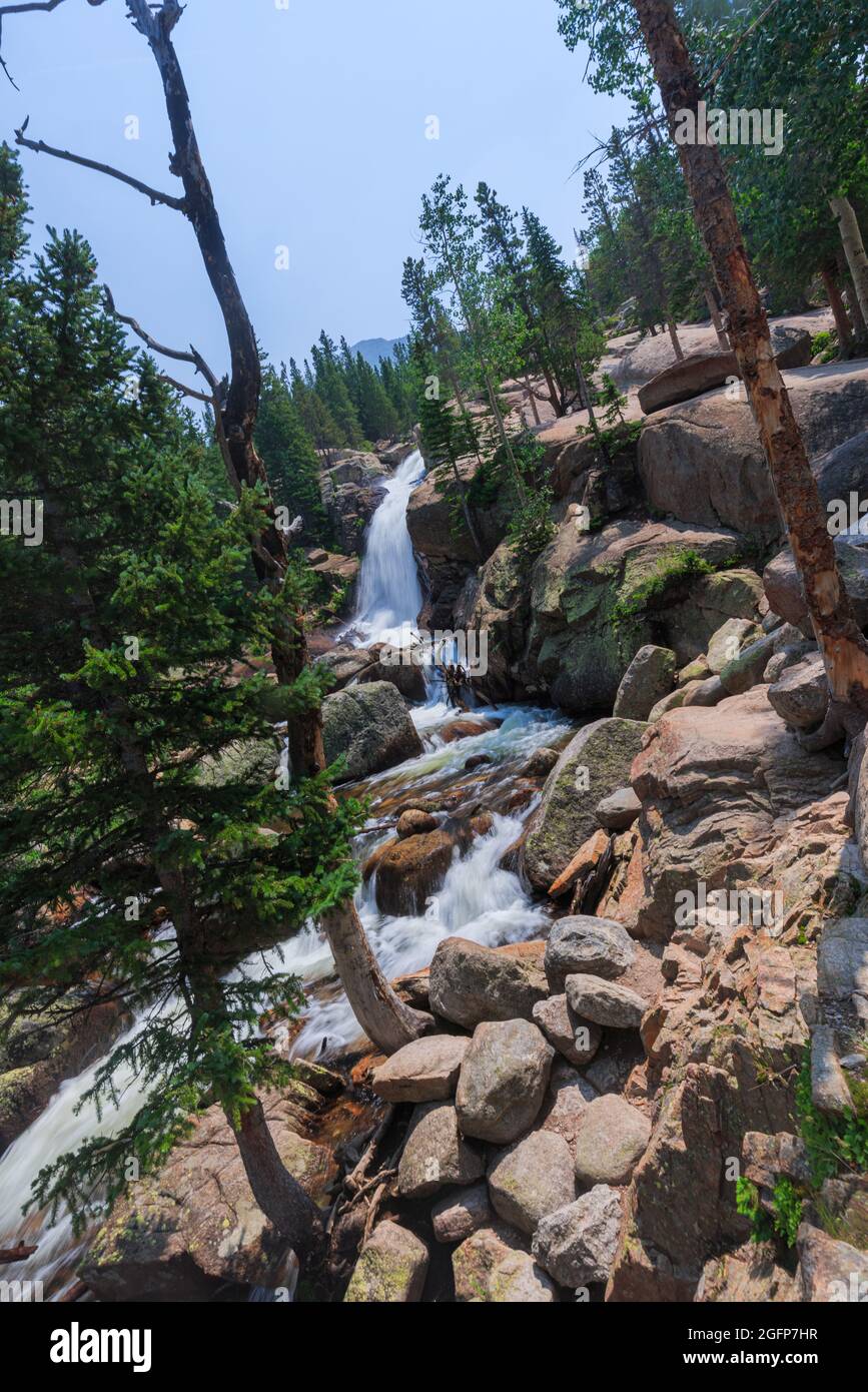 Alberta Falls in the Rocky Mountain National Park in Colorado, USA ...