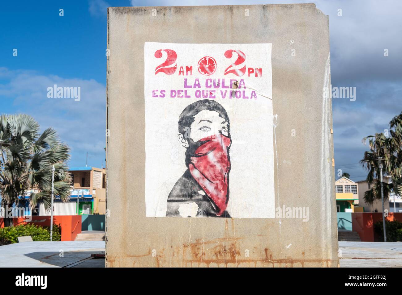 A mural depicting a masked individual - Puerto Rico Stock Photo - Alamy