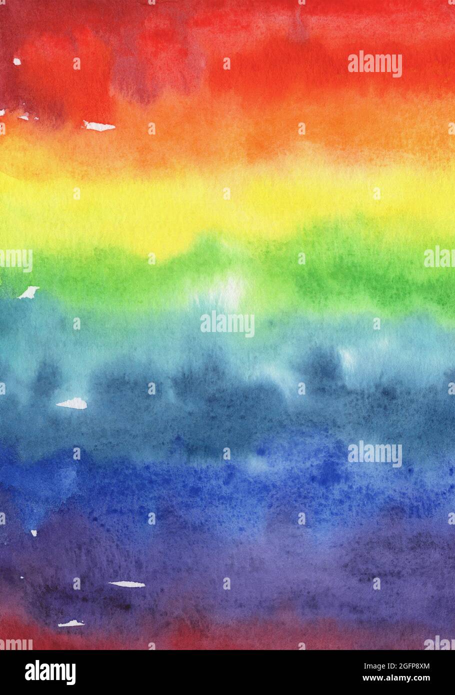 Watercolor abstract rainbow gradient background Stock Photo