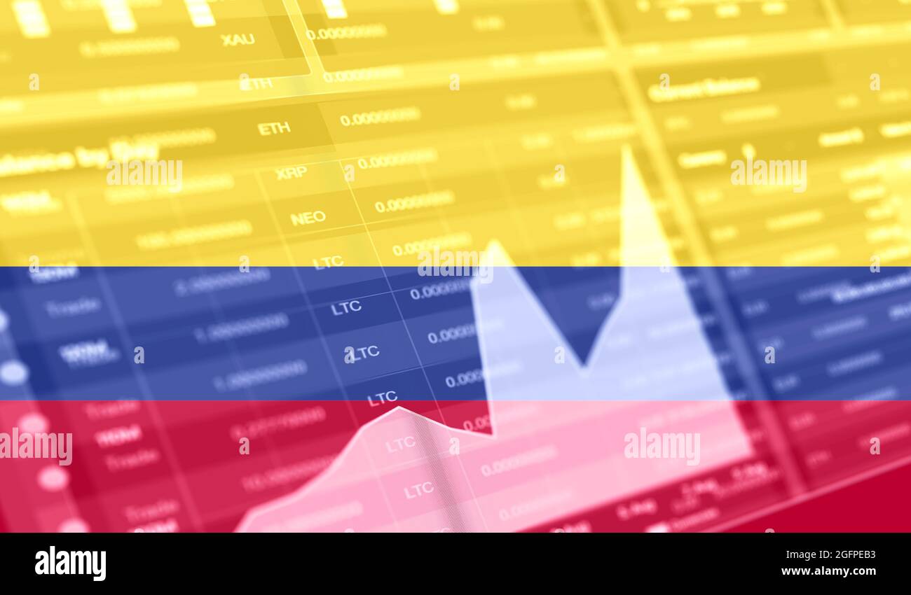 flag of Colombia and Stock market graph bar. Cryptocurrency. Bitcoin Stock  Growth. Conceptual image for investors in cryptocurrency and Blockchain Tec  Stock Photo - Alamy