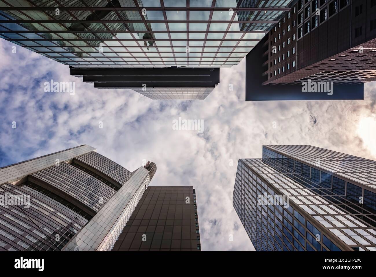 The business district in Frankfurt, Germany Stock Photo