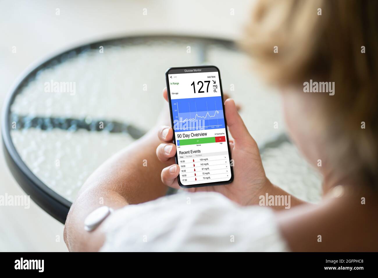 Continuous Blood Sugar Level Measuring Device. Diabetes Test Stock