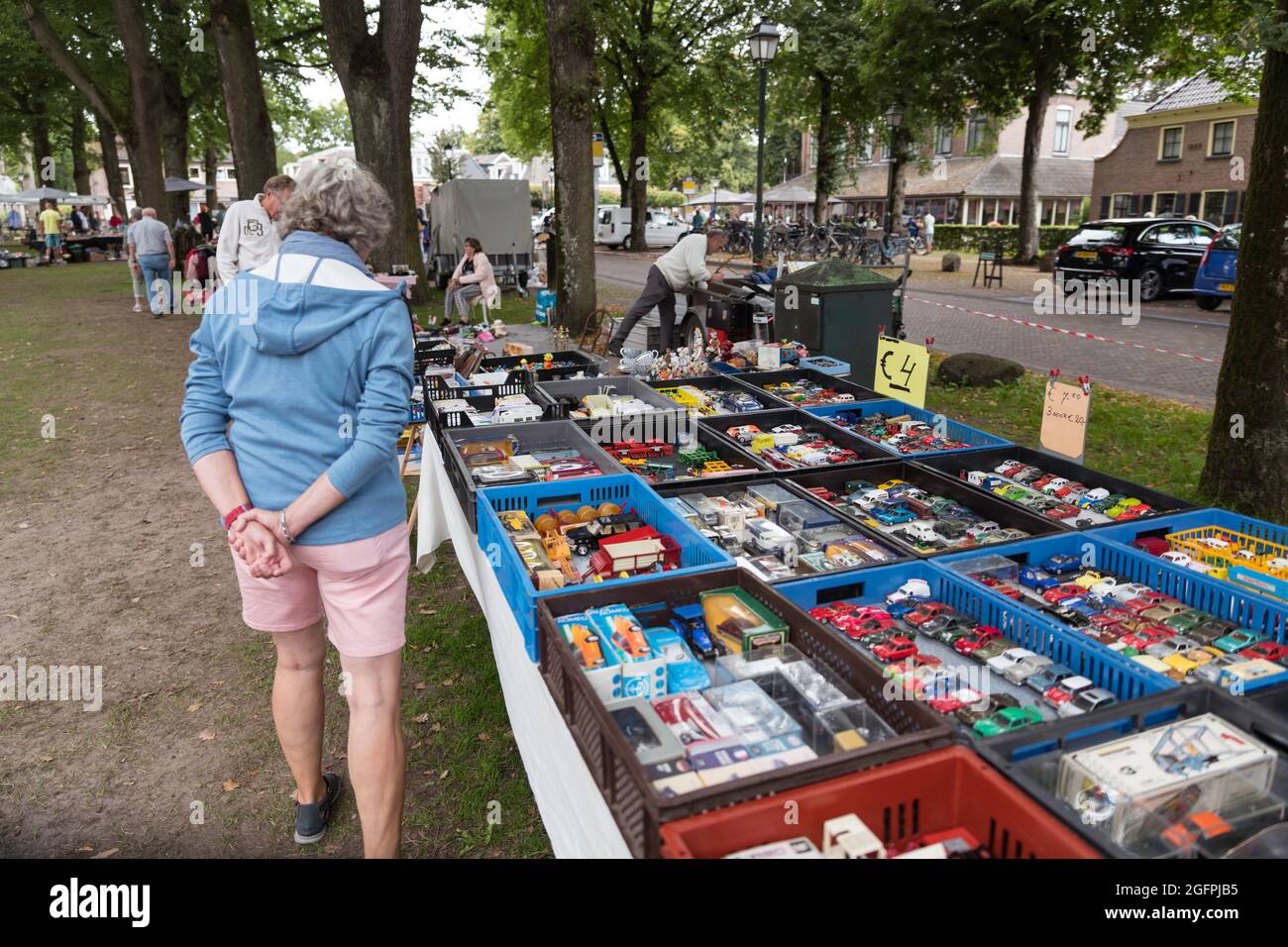 the annual garage sale on the market in dwingeloo in holland Stock