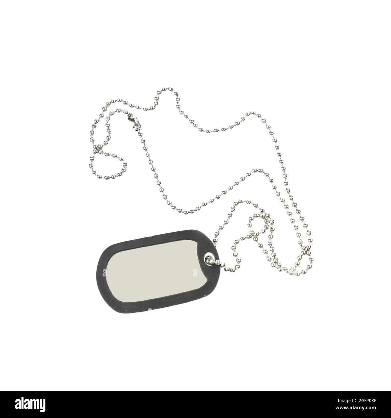 Military ID tag, isolated on white Stock Photo Alamy