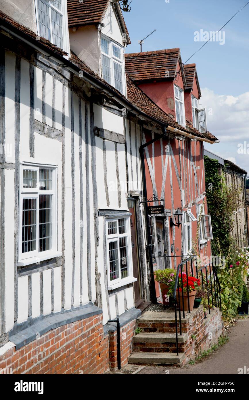 Timber Framed Cottages Prentice Street Lavenham Suffolk Stock Photo Alamy