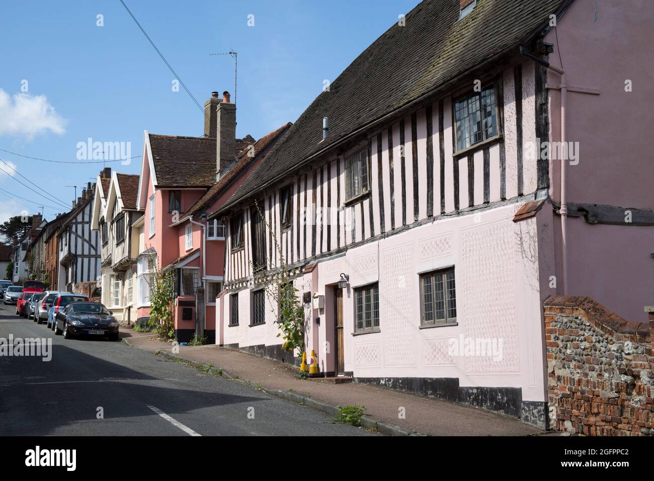 Timber Framed Cottages Prentice Street Lavenham Suffolk Stock Photo Alamy