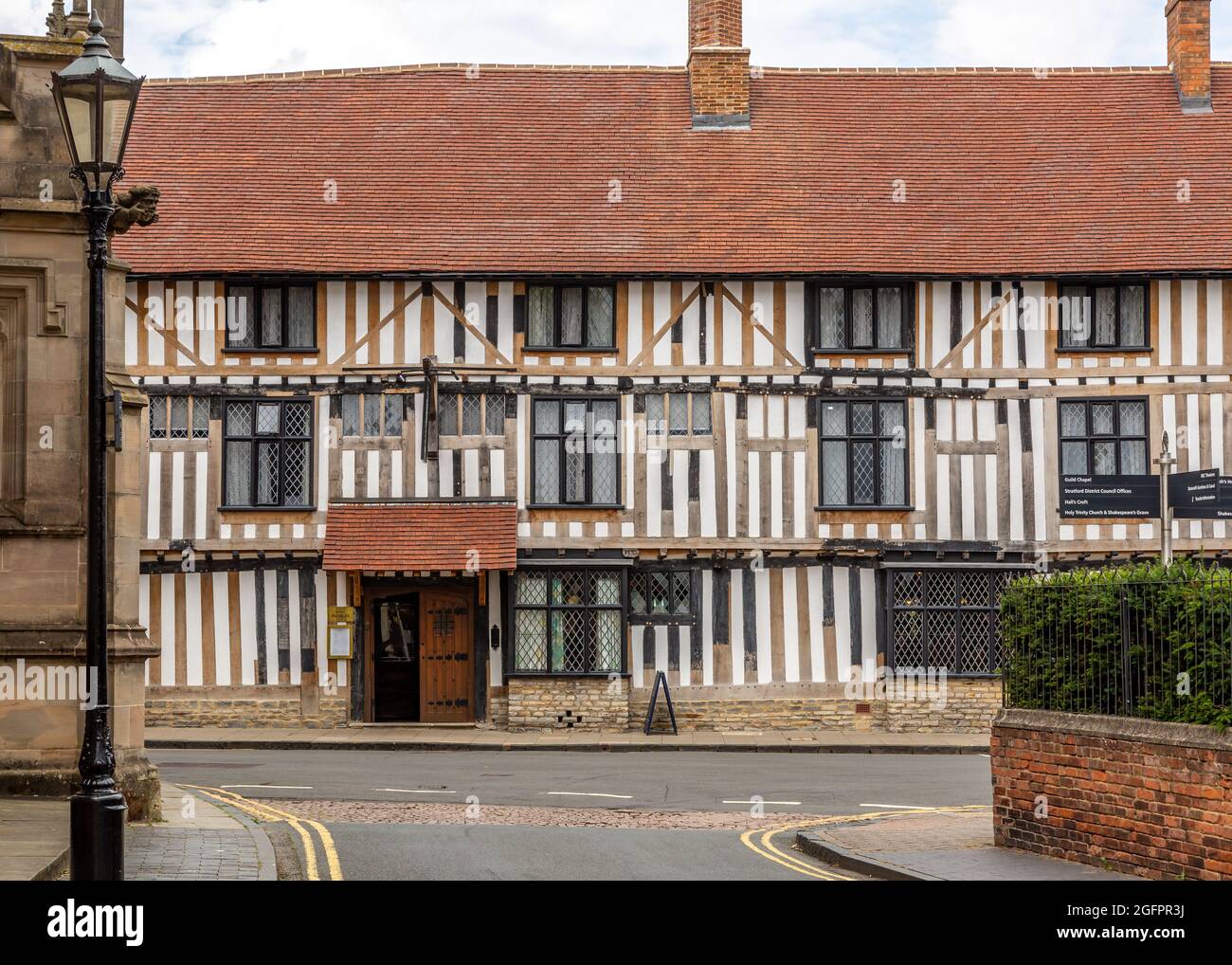View from Chapel Street to High Street in Stratford upon Avon. Stock Photo