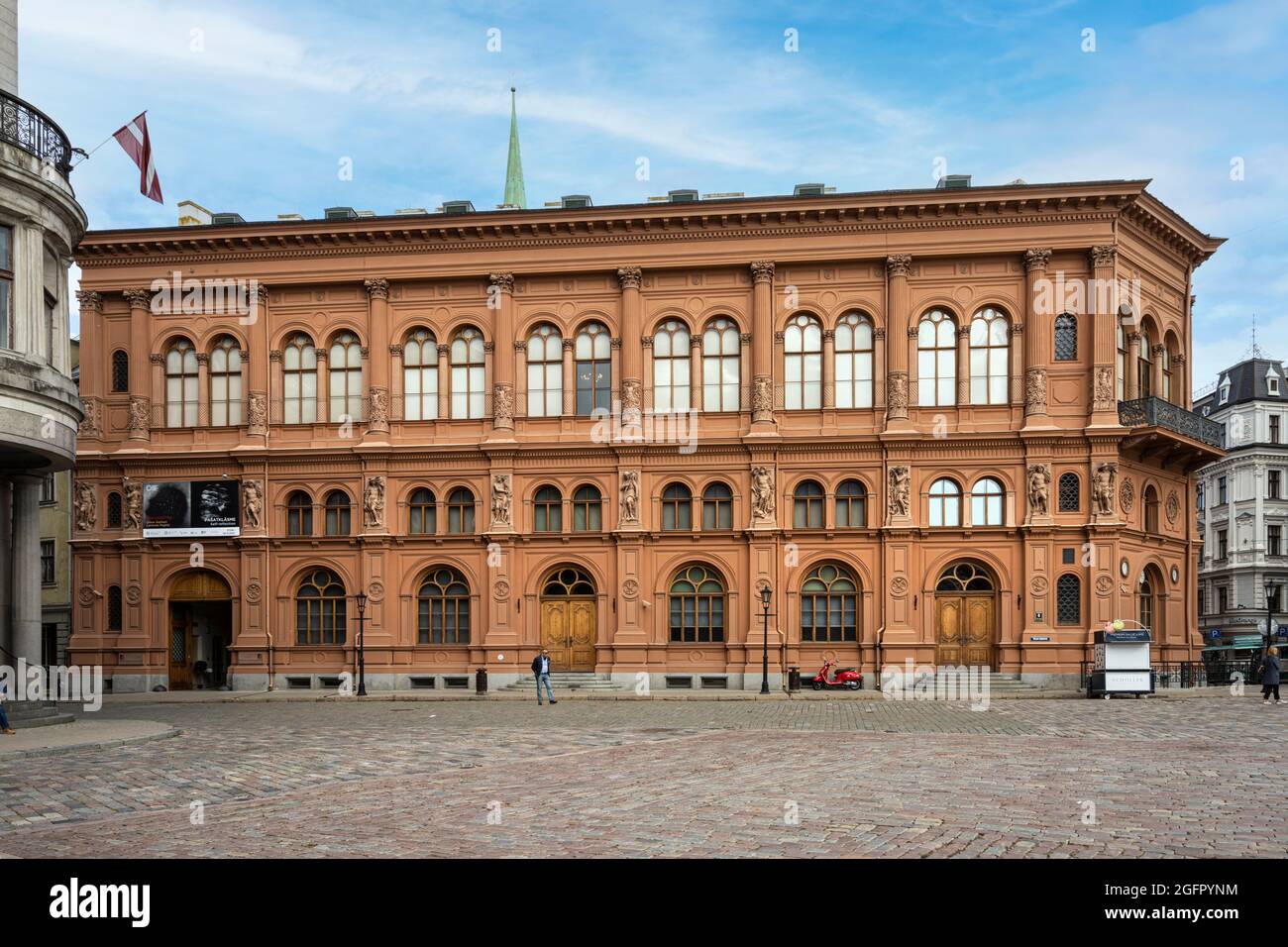 Riga, Latvia. 22 August 2021.  Outdoor view of  the Art Museum RIGA STOCK EXCHANGE building in the city center Stock Photo