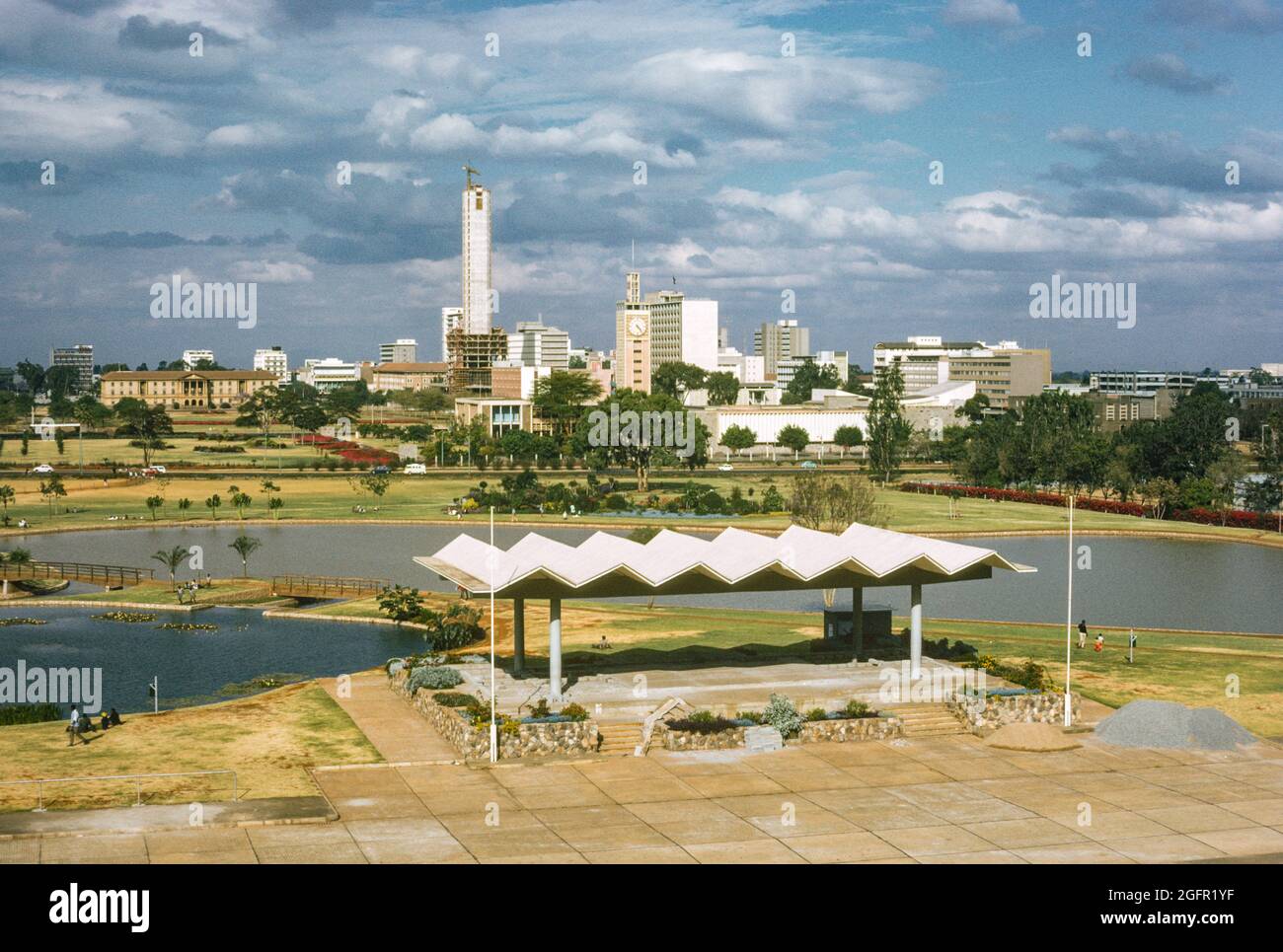 Nairobi, Kenya. KANU Headquarters under Construction, October 1970. Stock Photo