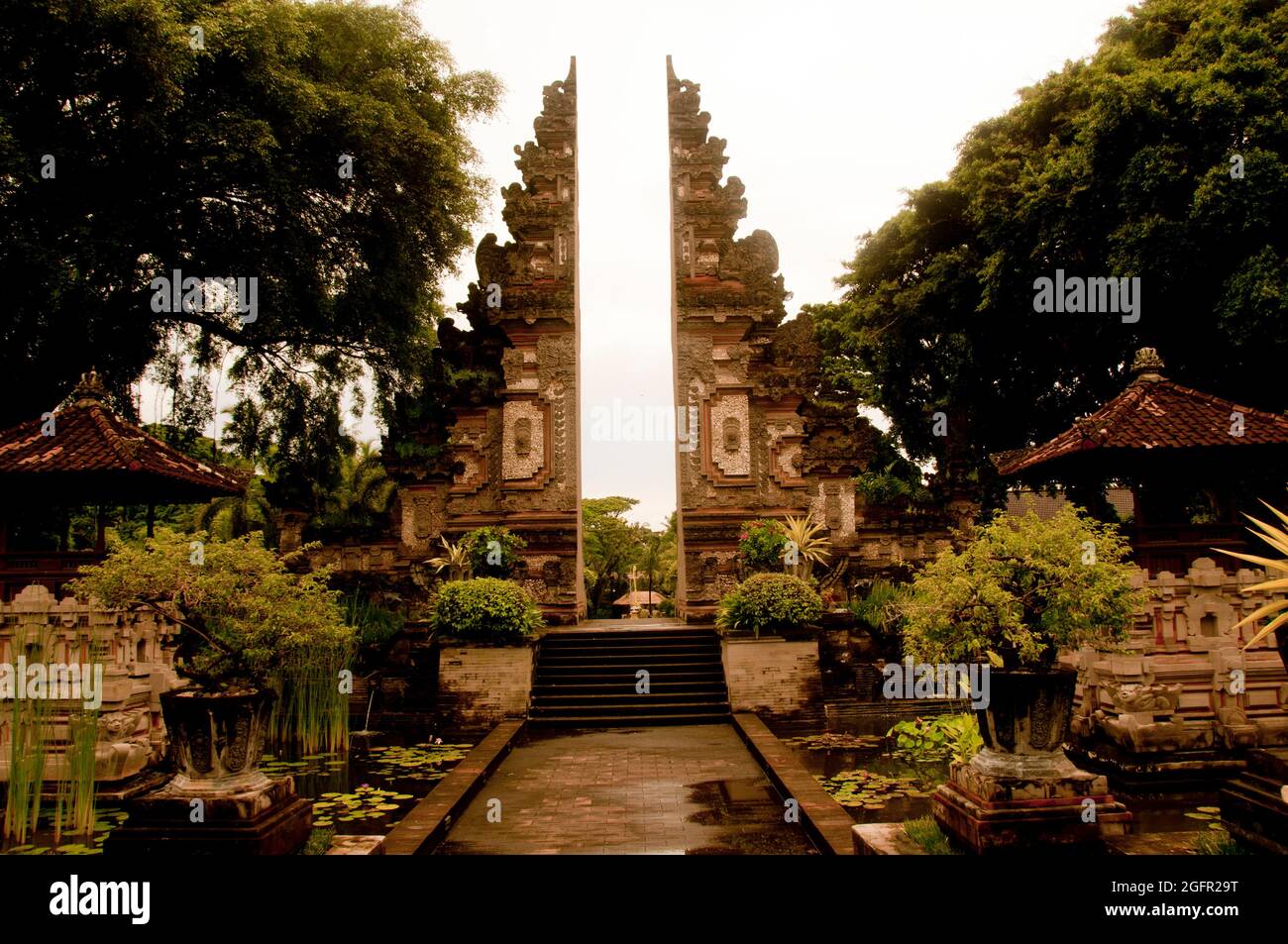Indonesian Split Gate garden Bali Stock Photo