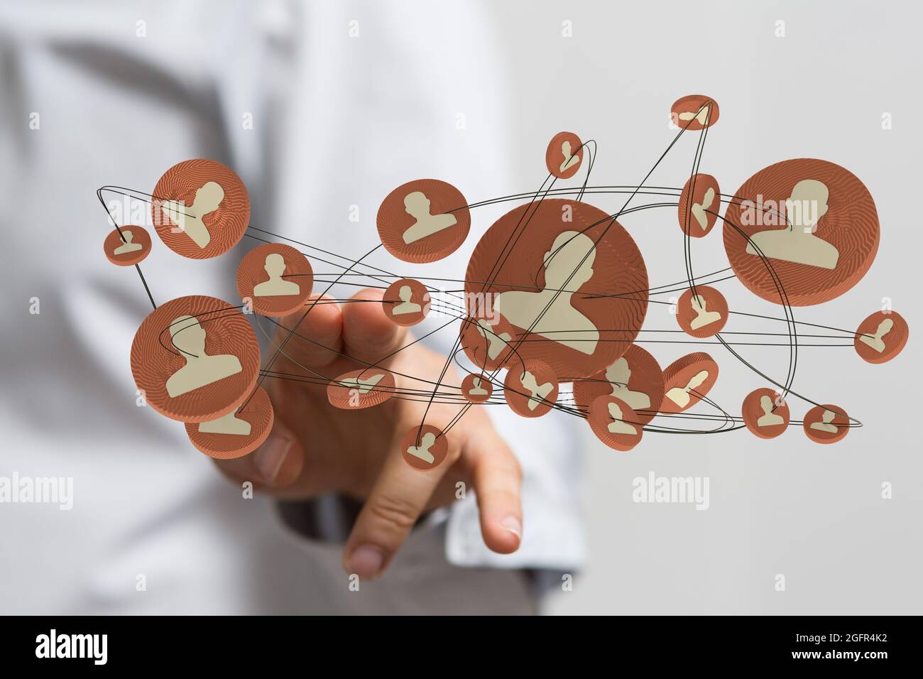 Person presenting the virtual projection of communications network