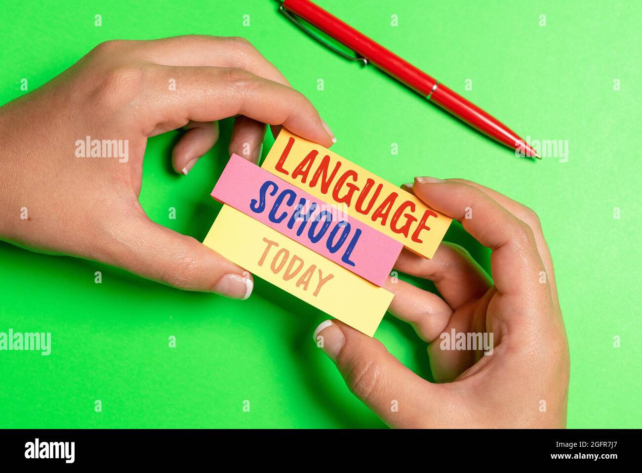 Text showing inspiration Language School. Concept educational