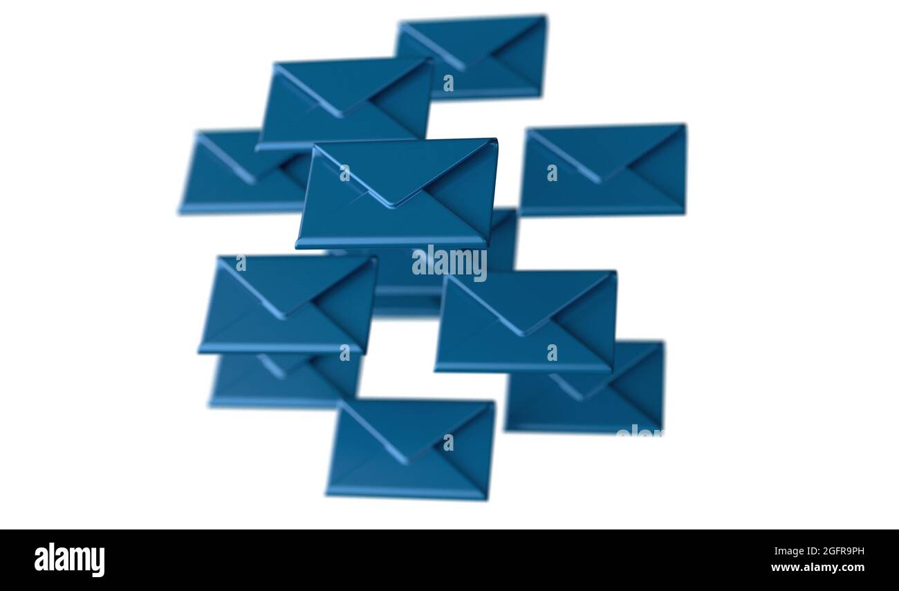 3D rendering of blue letters on a white background Stock Photo - Alamy