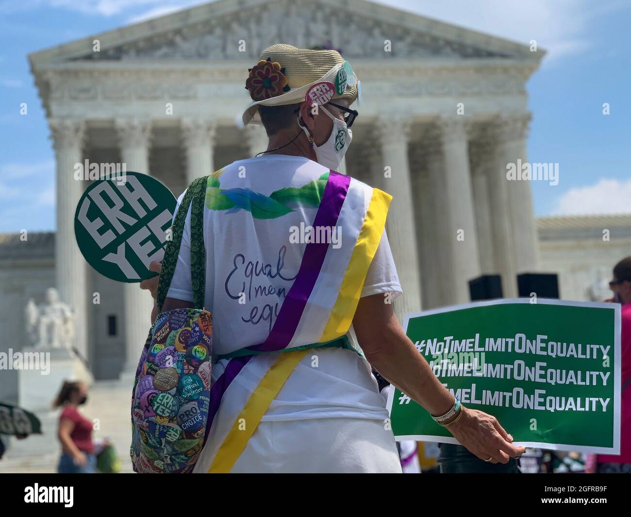 August 26, 2021, Washington, District of Columbia, USA: On 'WomenÃs Equality Day, ' 101 years after the 19th amendment guaranteed women the right to vote, the National Organization for Women called on Congress to enshrine the Equal Rights Amendment as the 28th amendment to the U.S. Constitution. (Credit Image: © Sue Dorfman/ZUMA Press Wire) Stock Photo