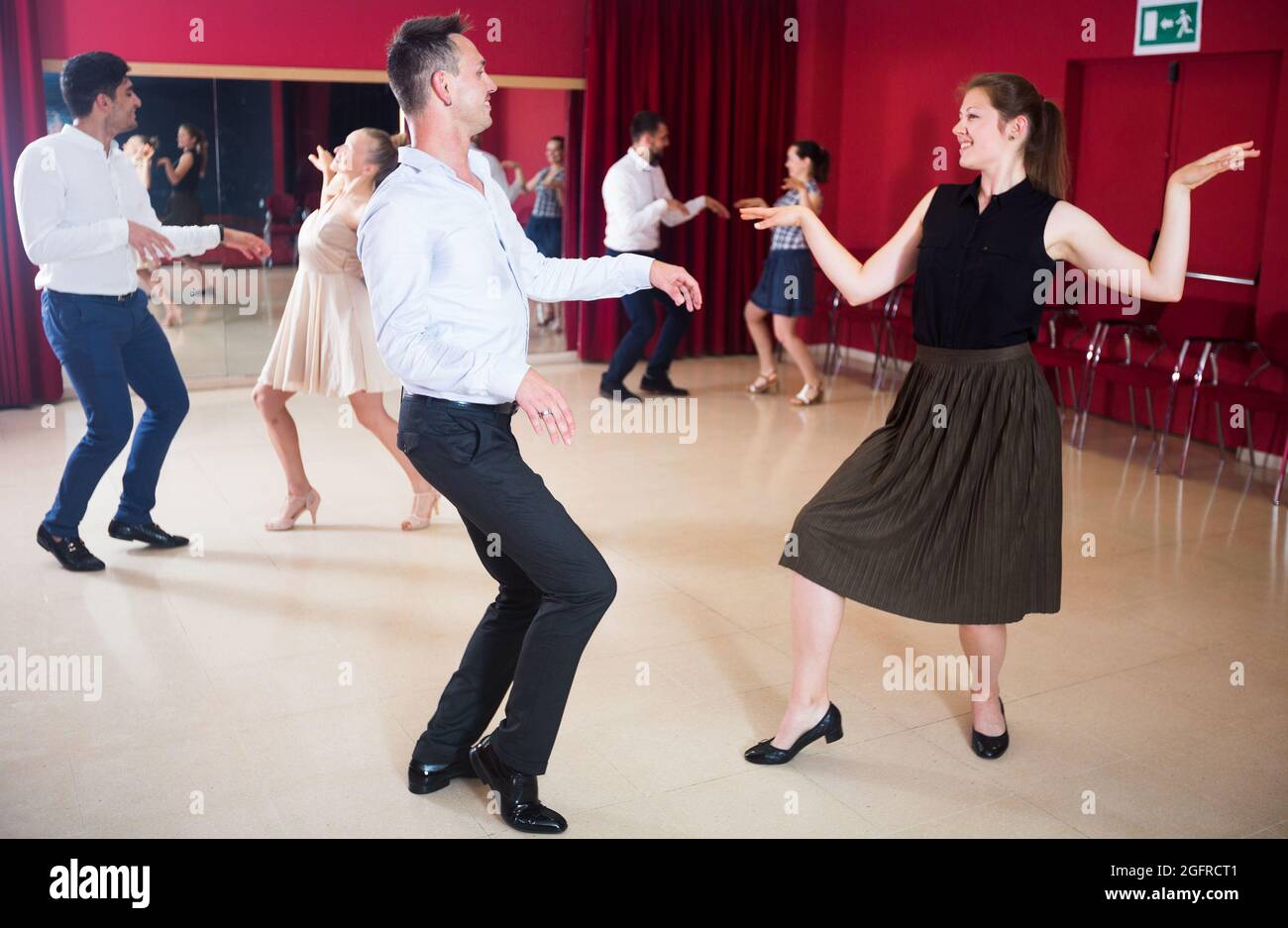 Couples enjoying active dance Stock Photo