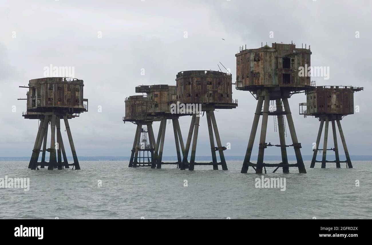 Abandoned Red Sands Forts, A Second World War UK Defense Installation ...