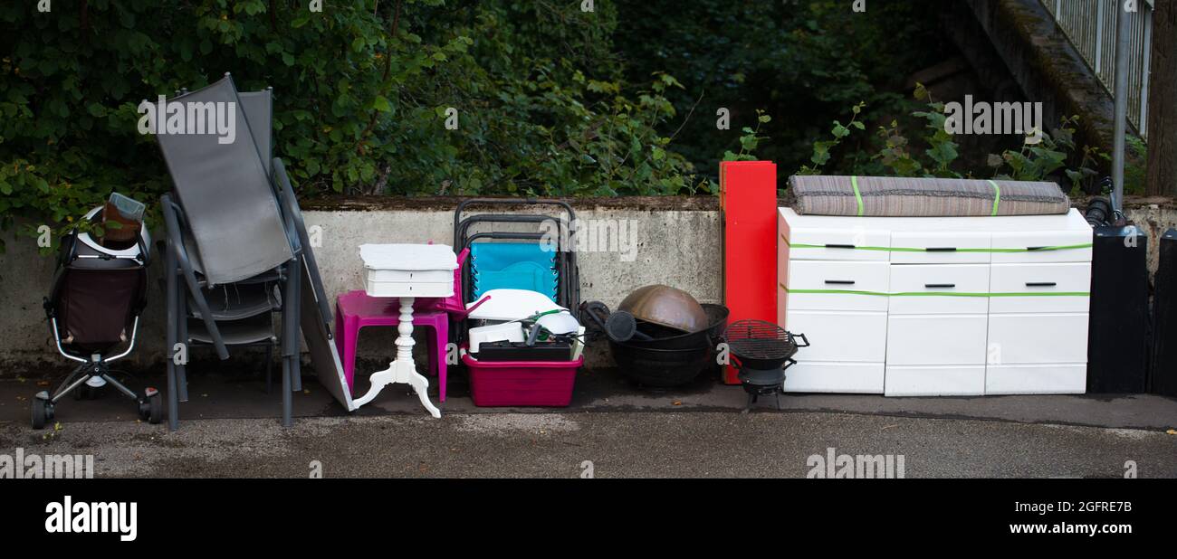 Bulky waste on the street, household waste, furnitures Stock Photo Alamy