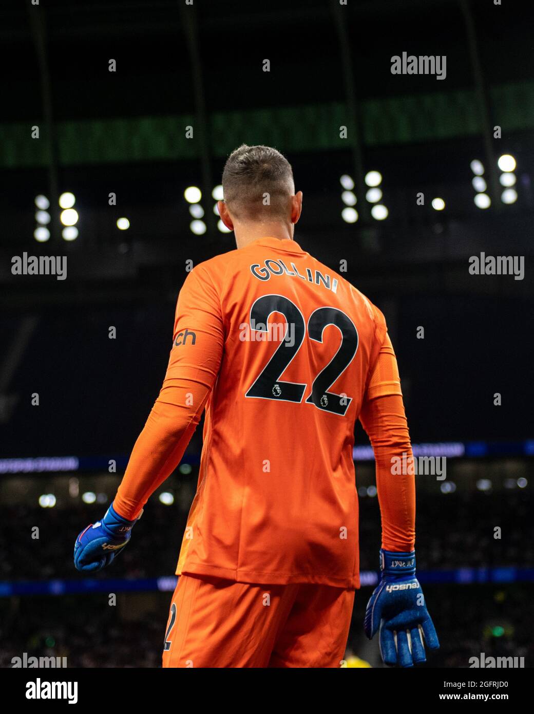 LONDON, ENGLAND - AUGUST 26: Pierluigi Gollini of Tottenham during the UEFA Conference League Play-Offs Leg Two match between Tottenham Hotspur and Pa Stock Photo