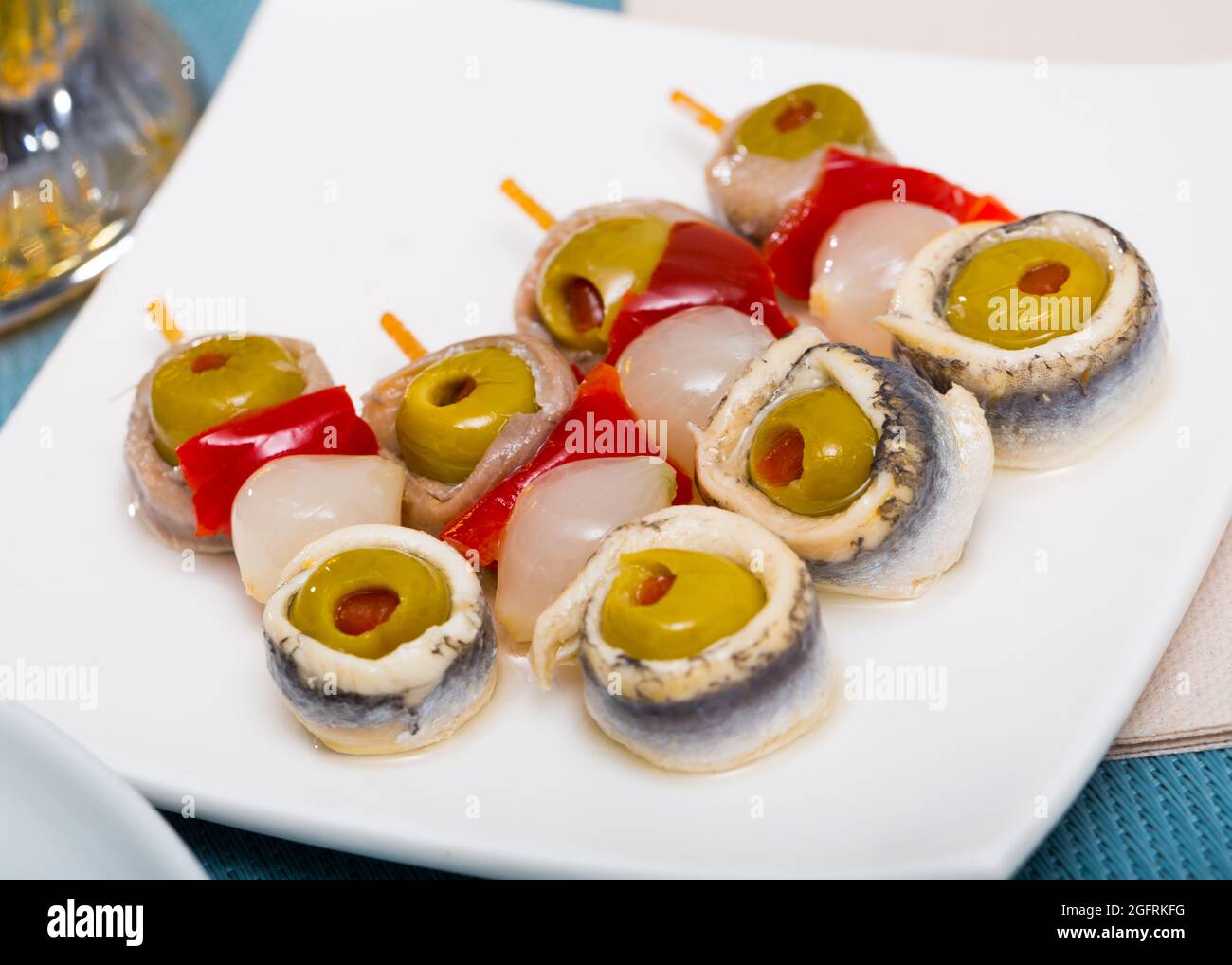 Appetizers with anchovies and vegetables Stock Photo - Alamy